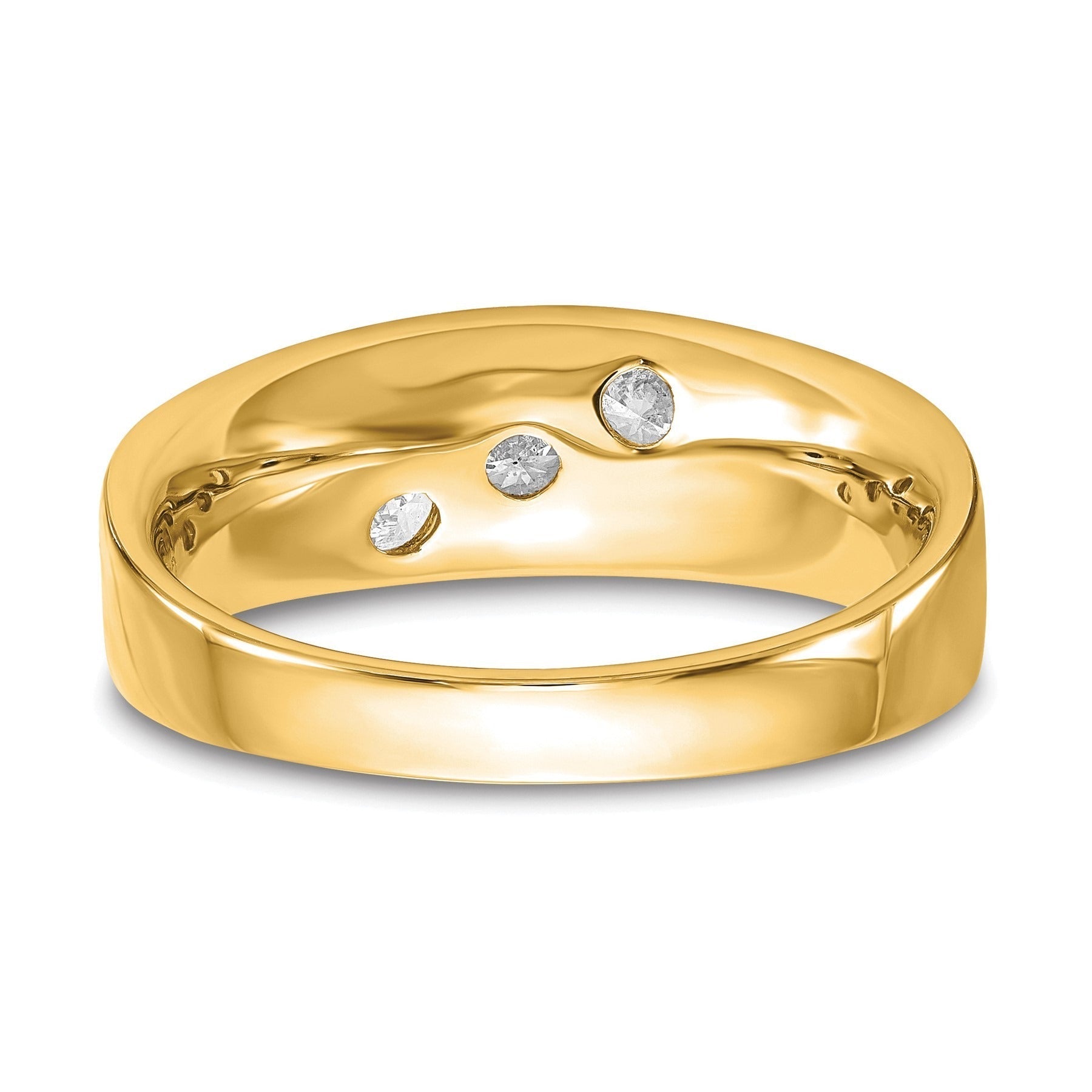 Lab Grown Diamond Three Stone Wedding Band Men Ring 0.625 ct