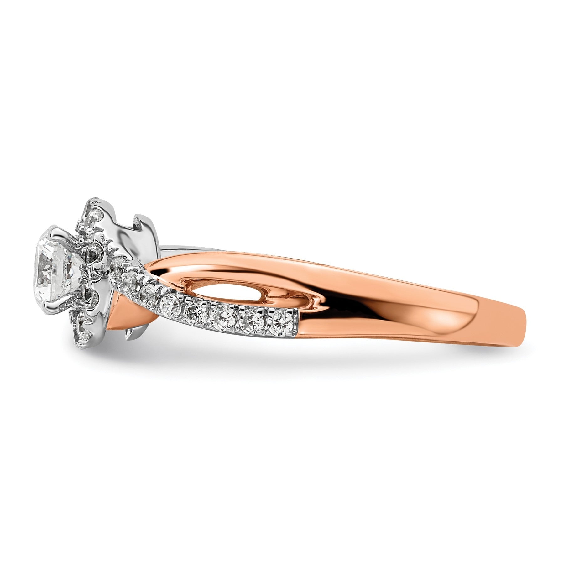 Lab Grown Diamond Halo Criss Cross Engagement Ring