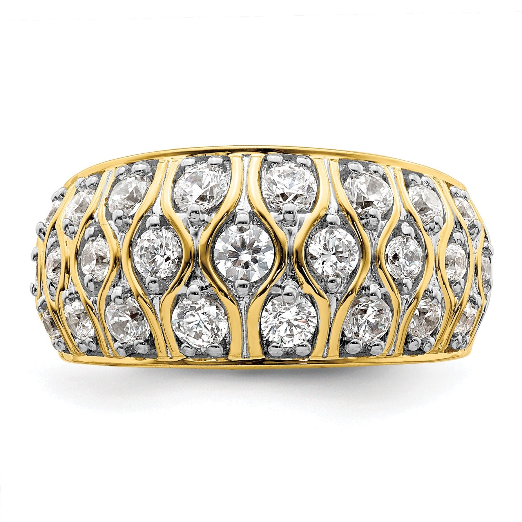 14k Yellow Gold Lab Grown Diamond Cluster Ring 0.33 ct