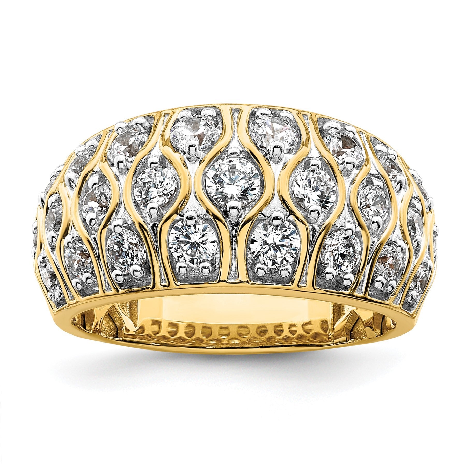 14k Yellow Gold Lab Grown Diamond Cluster Ring 0.33 ct