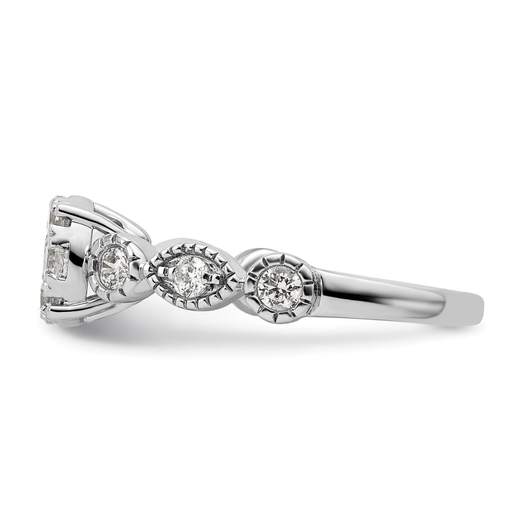 Lab Grown Diamond Cluster Engagement Ring 14K White Gold