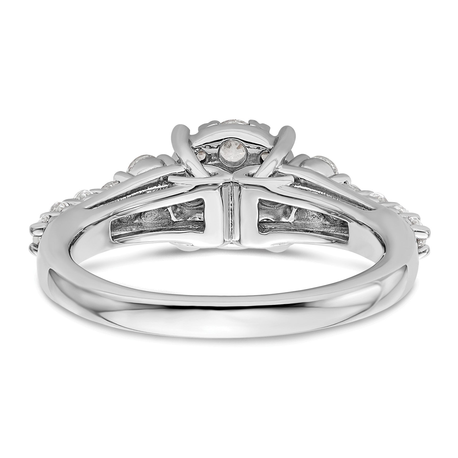 14k White Gold Lab Grown Diamond Cluster Engagement Ring 1 ct.