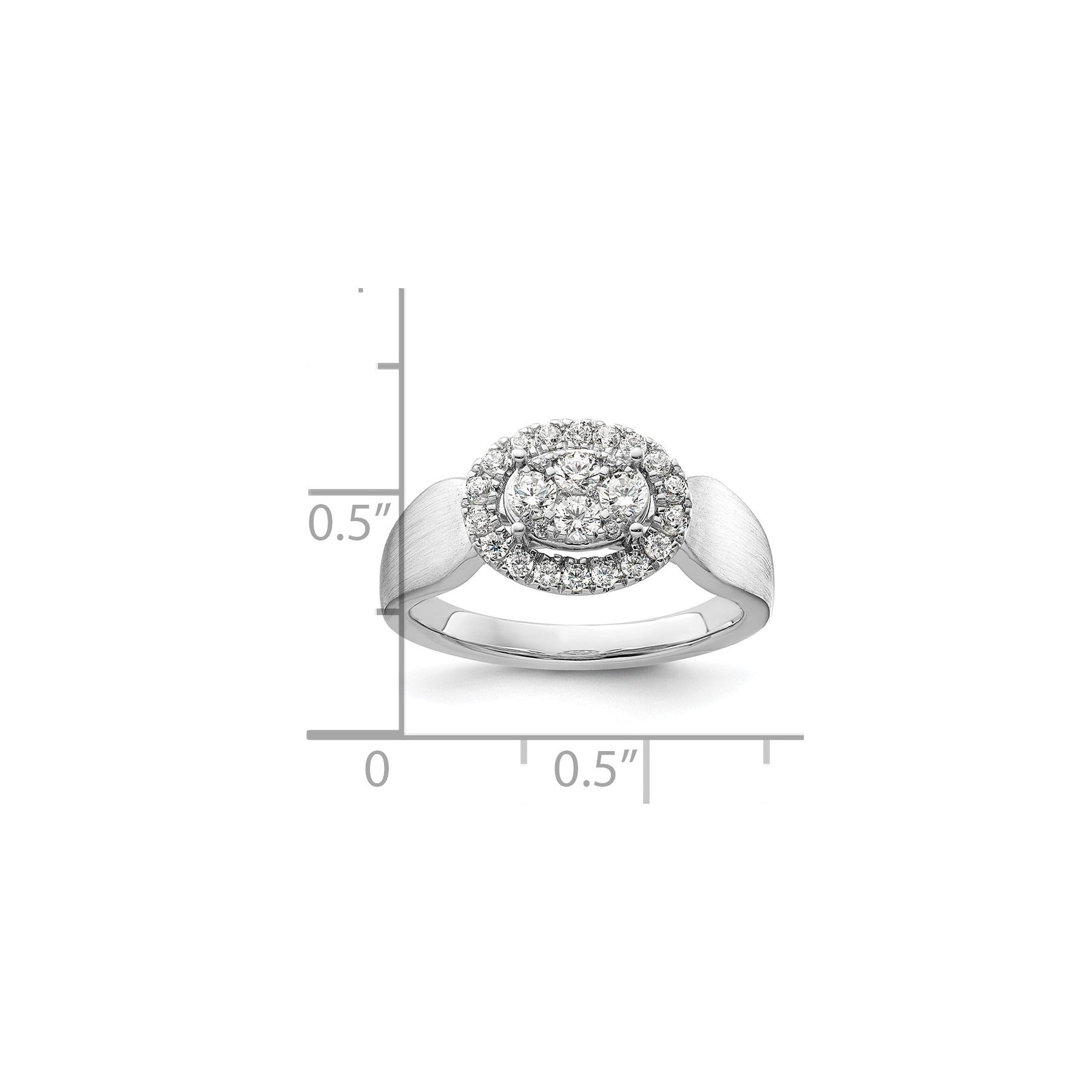 14k White Gold Lab Grown Diamond Cluster Engagement Ring