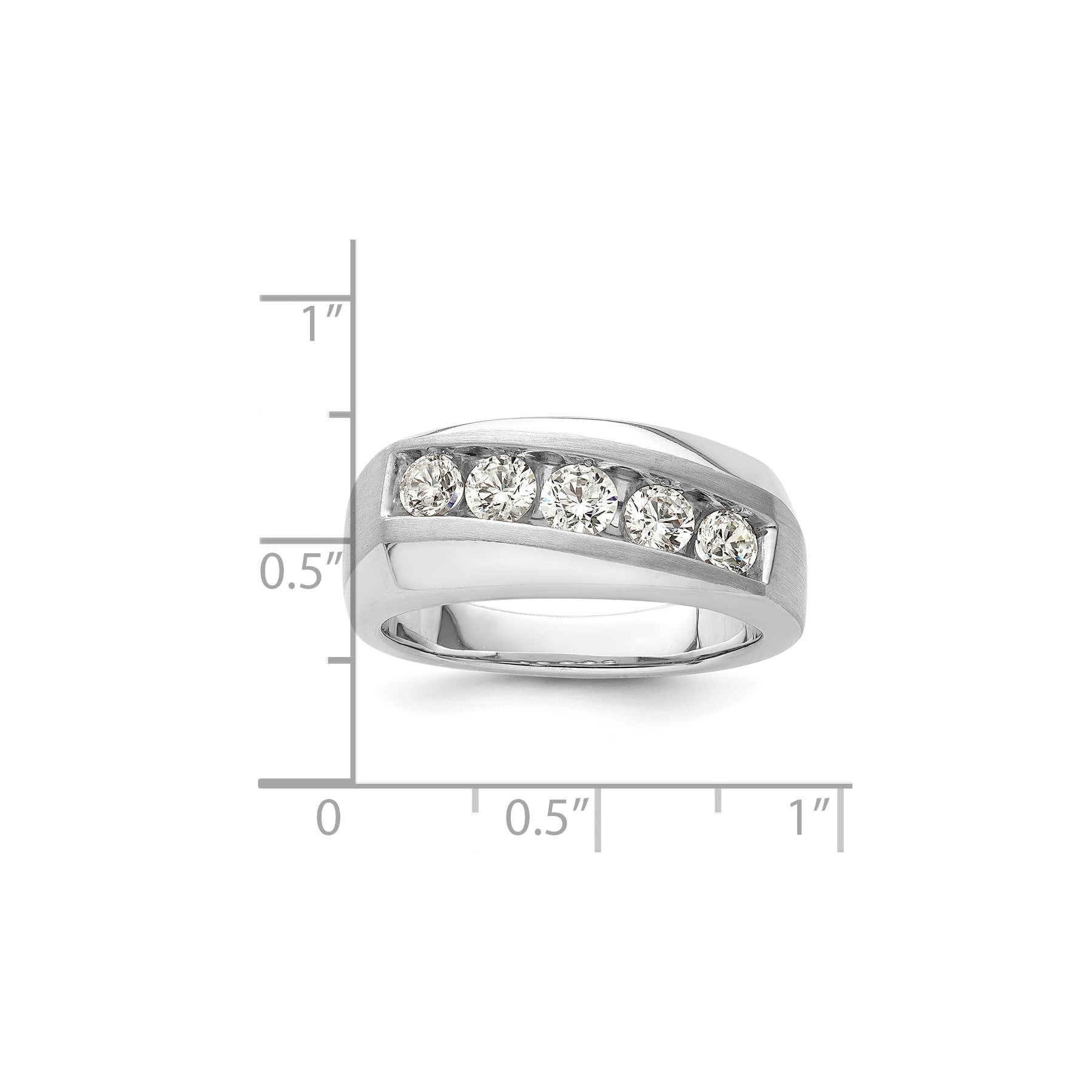 10k White Gold 1 carat Lab Grown Diamond Five Stone Ring