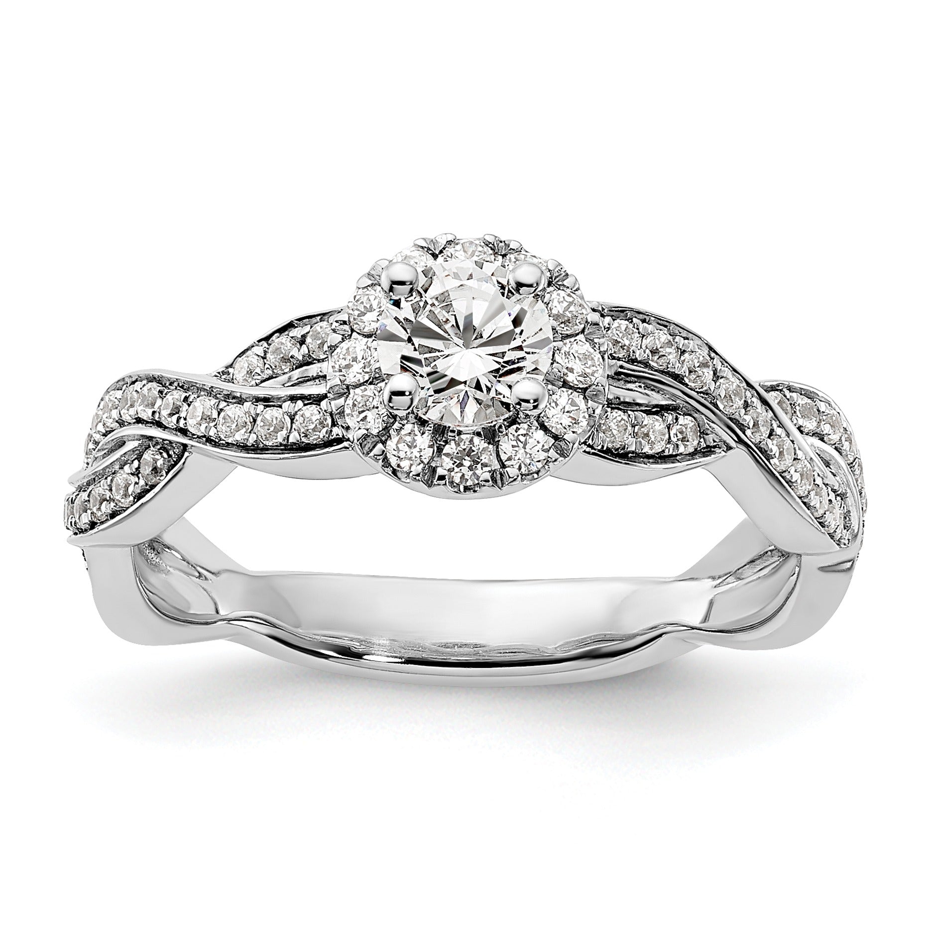 Lab Grown Diamond Round Halo Infinity Engagement Ring