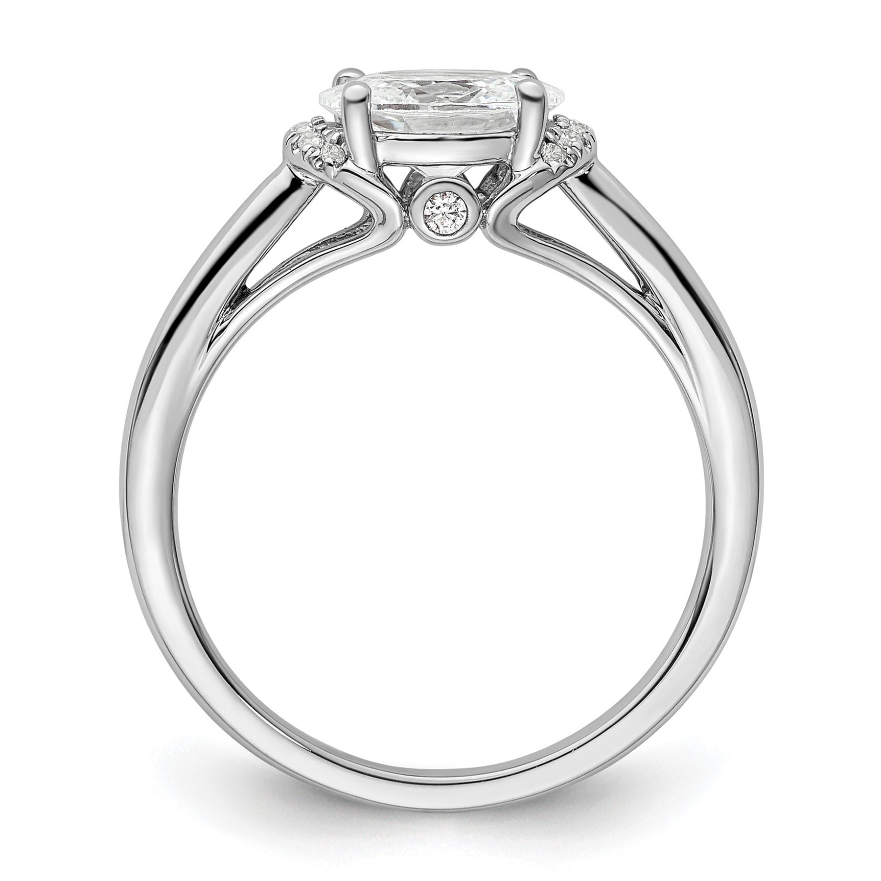 Lab Grown Diamond East-West Oval Semi Mount Engagement Ring 1 Ct
