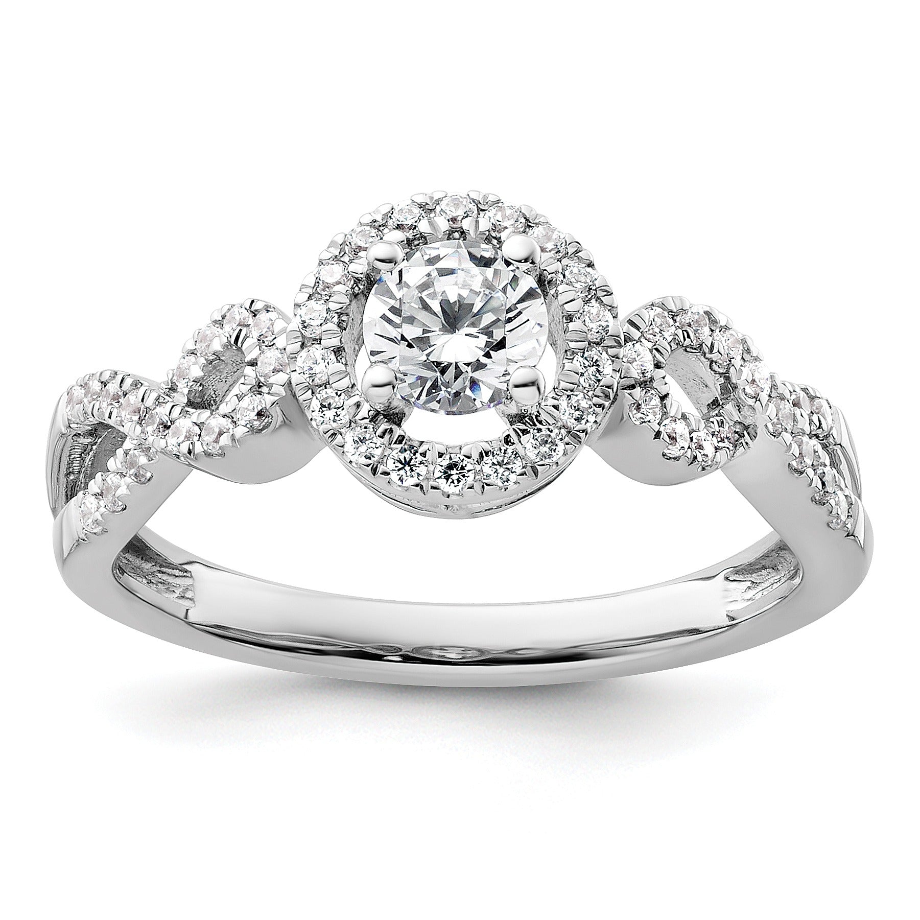 Lab Grown Diamond Halo Criss Cross Ring Gold