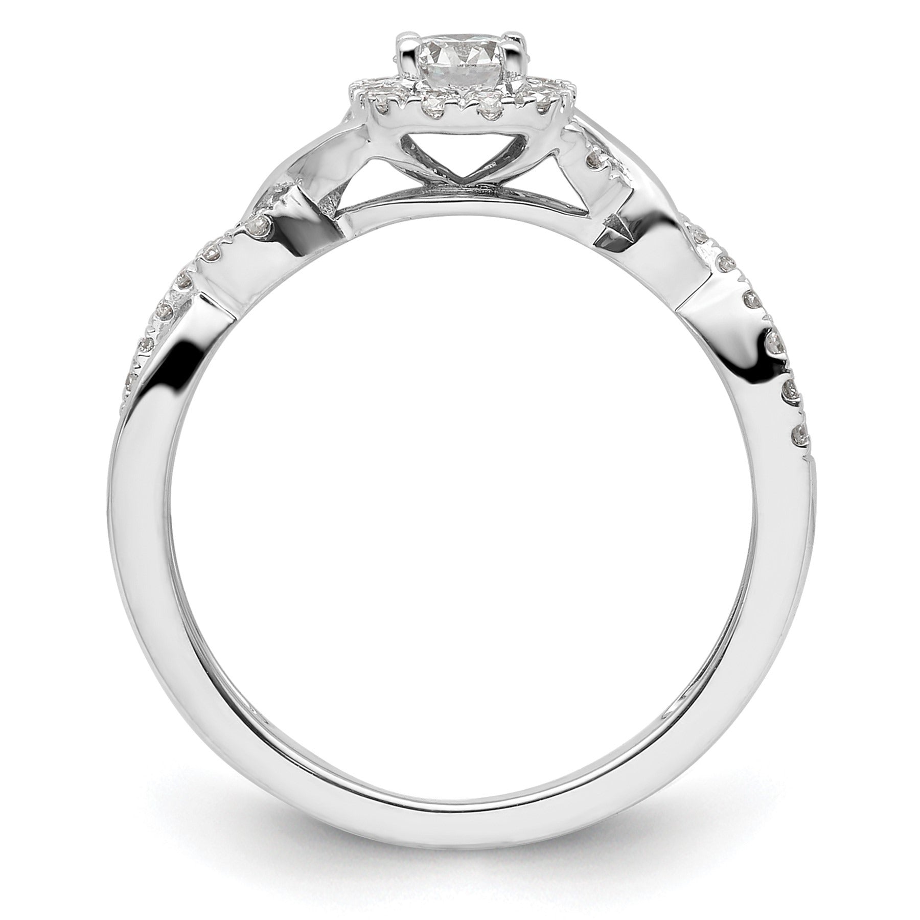 14k White Gold Lab Grown Diamond Bypass Engagement Ring 0.5 Ct.