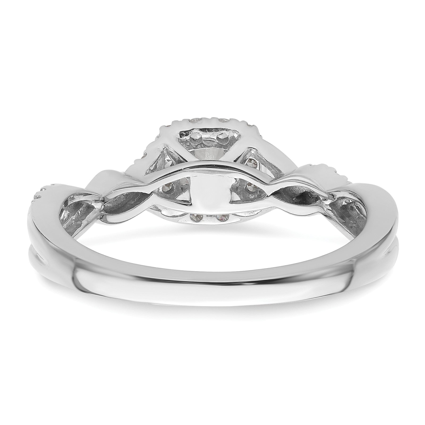 14k White Gold Lab Grown Diamond Bypass Engagement Ring 0.5 Ct.