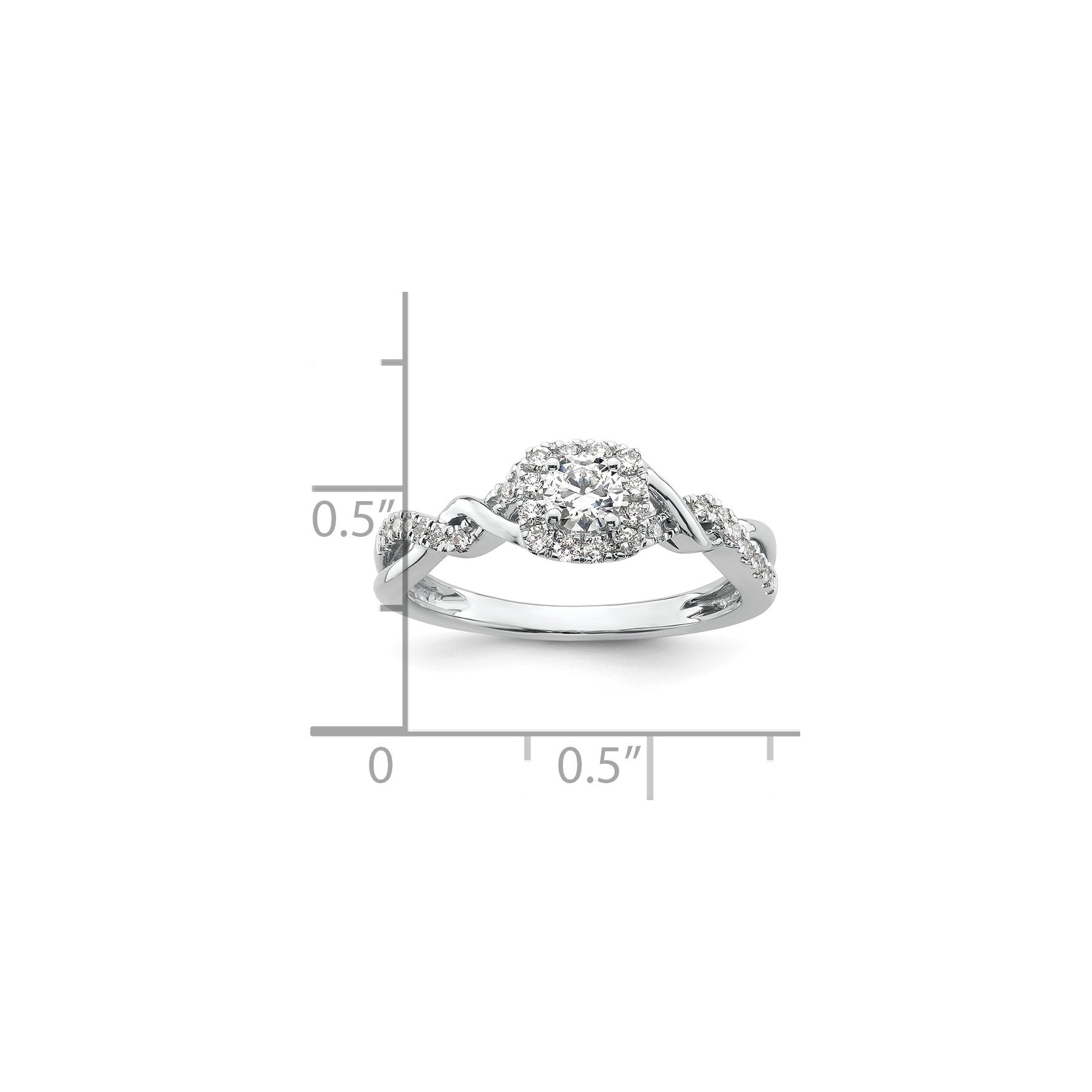 14k White Gold Lab Grown Diamond Bypass Engagement Ring