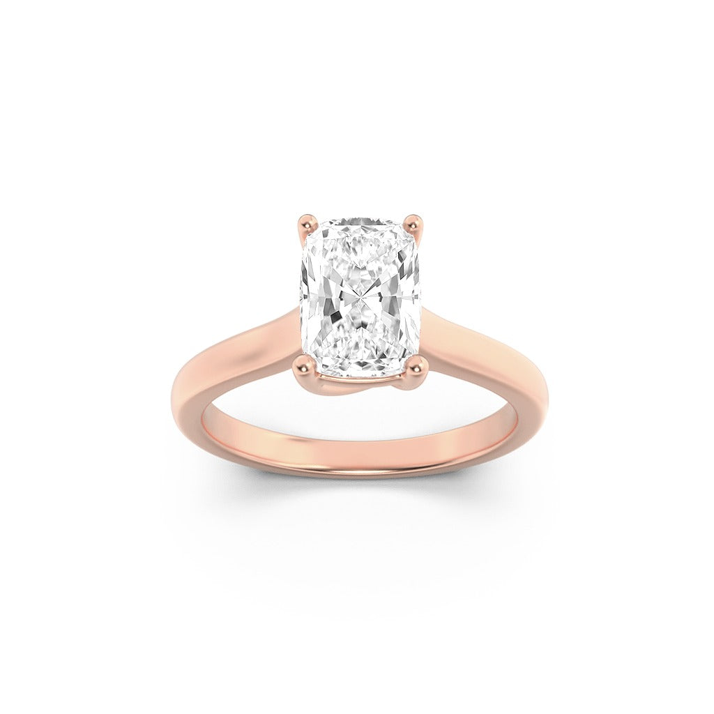 14K Rose Gold Lab Grown Diamond Solitaire Ring 1 carat