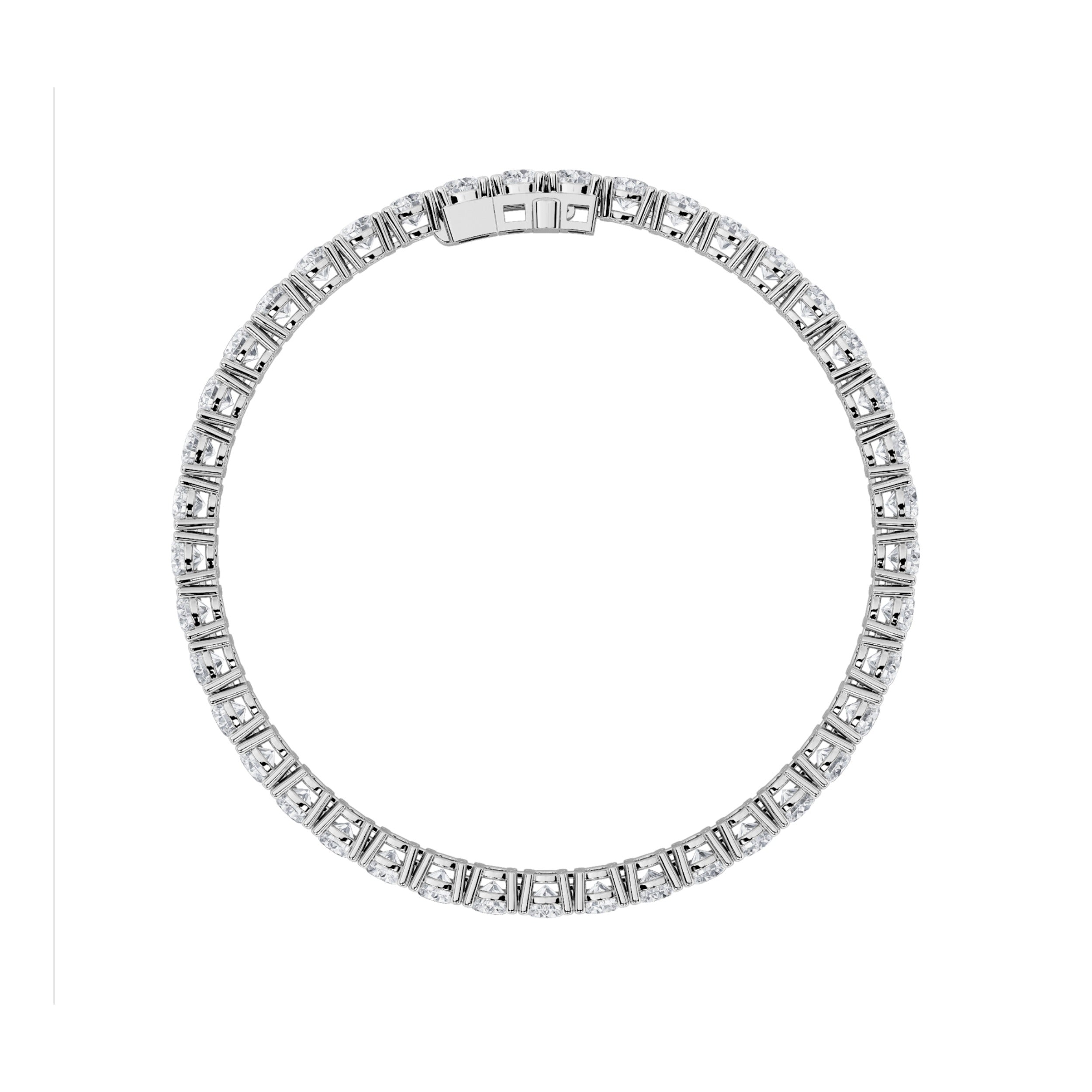 Round Shaped Lab Grown Diamond (F/VS) Classic Tennis Bracelet in 14K White Gold