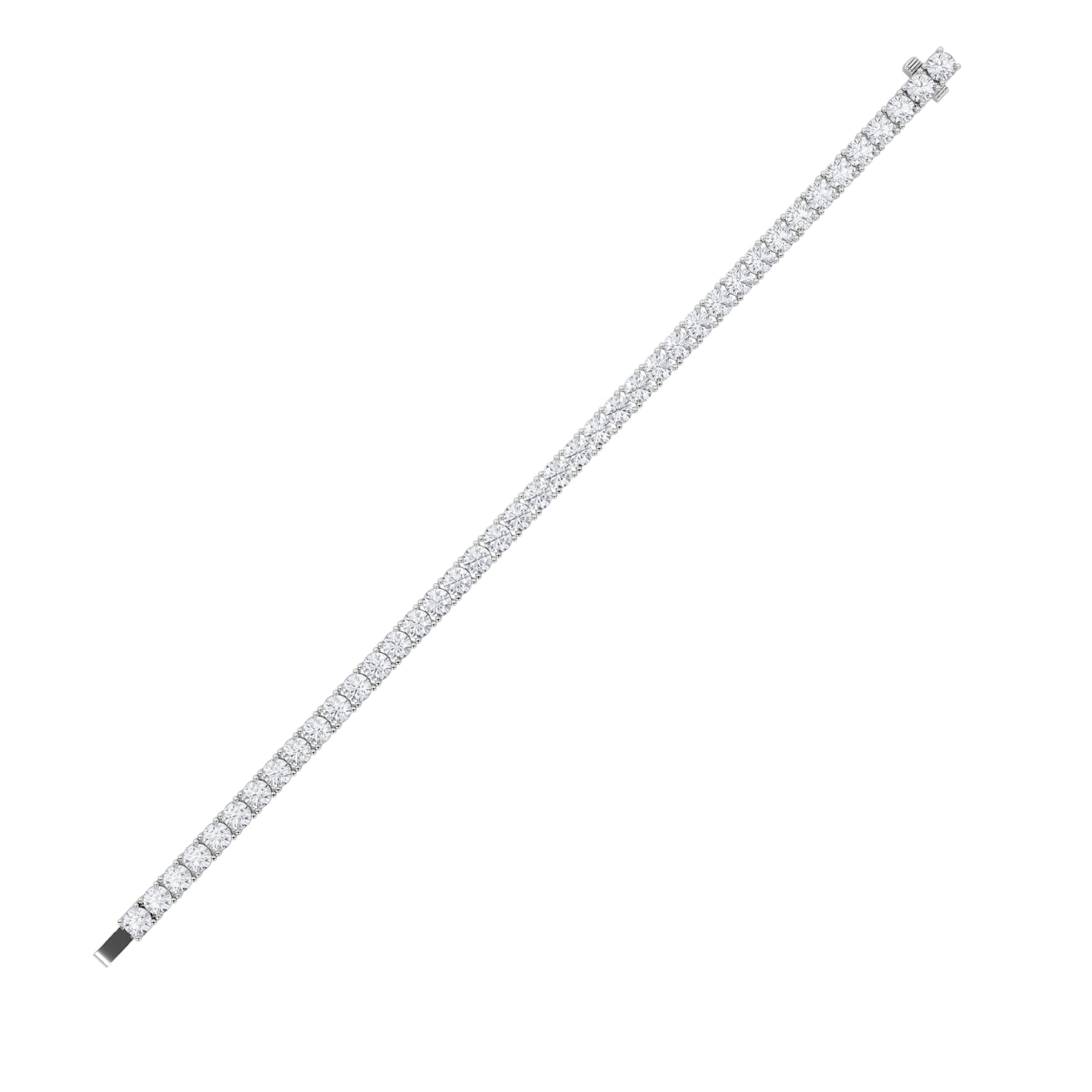 Round Shaped Lab Grown Diamond (F/VS) Classic Tennis Bracelet in 14K White Gold