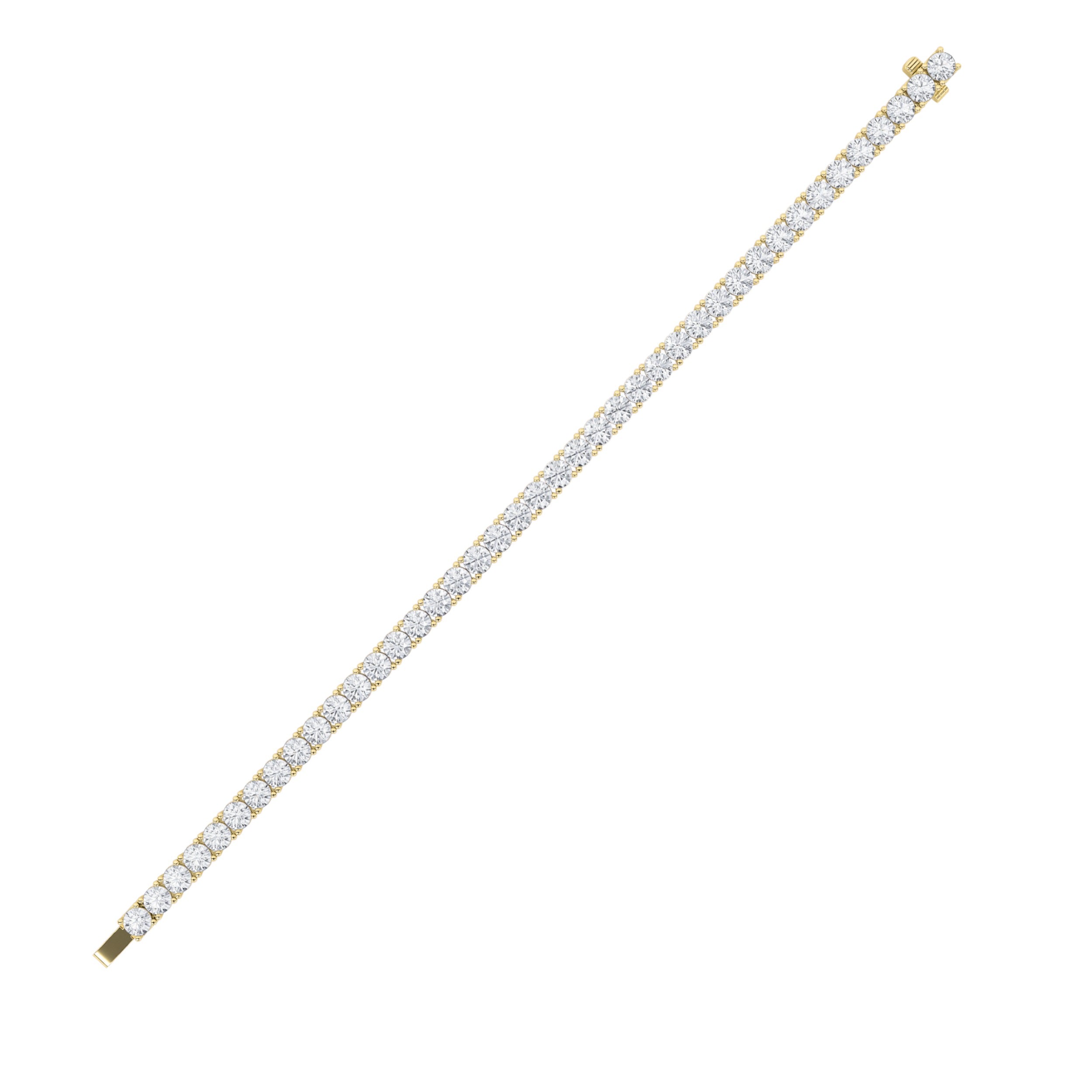 Round Shaped Lab Grown Diamond (F/VS) Classic Tennis Bracelet in 14K Gold