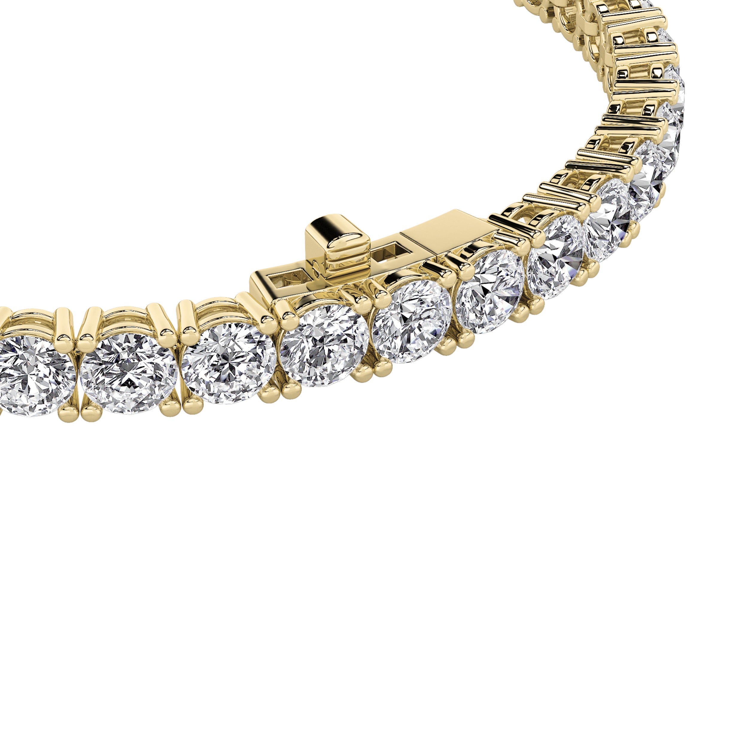 Round Shaped Lab Grown Diamond (F/VS) Classic Tennis Bracelet in 14K Gold