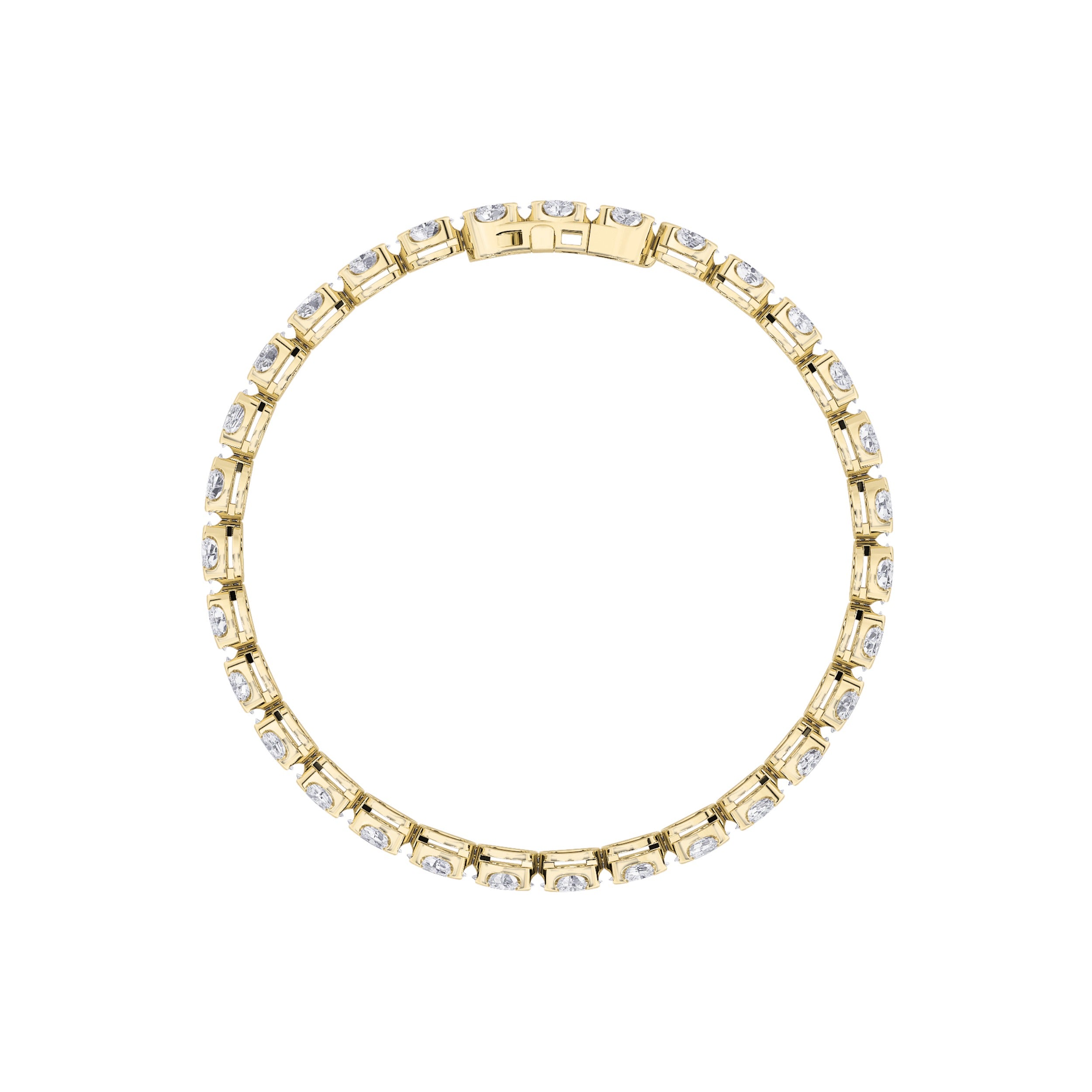 Oval Shaped Lab Grown Diamond (F/VS) Bracelet in 14K Gold