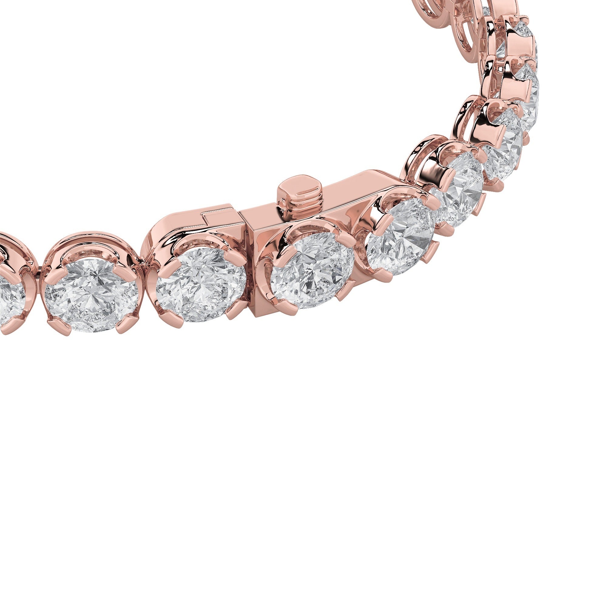 Round Shaped Lab Grown Diamond (F/VS) Tennis Bracelet in 14K Gold