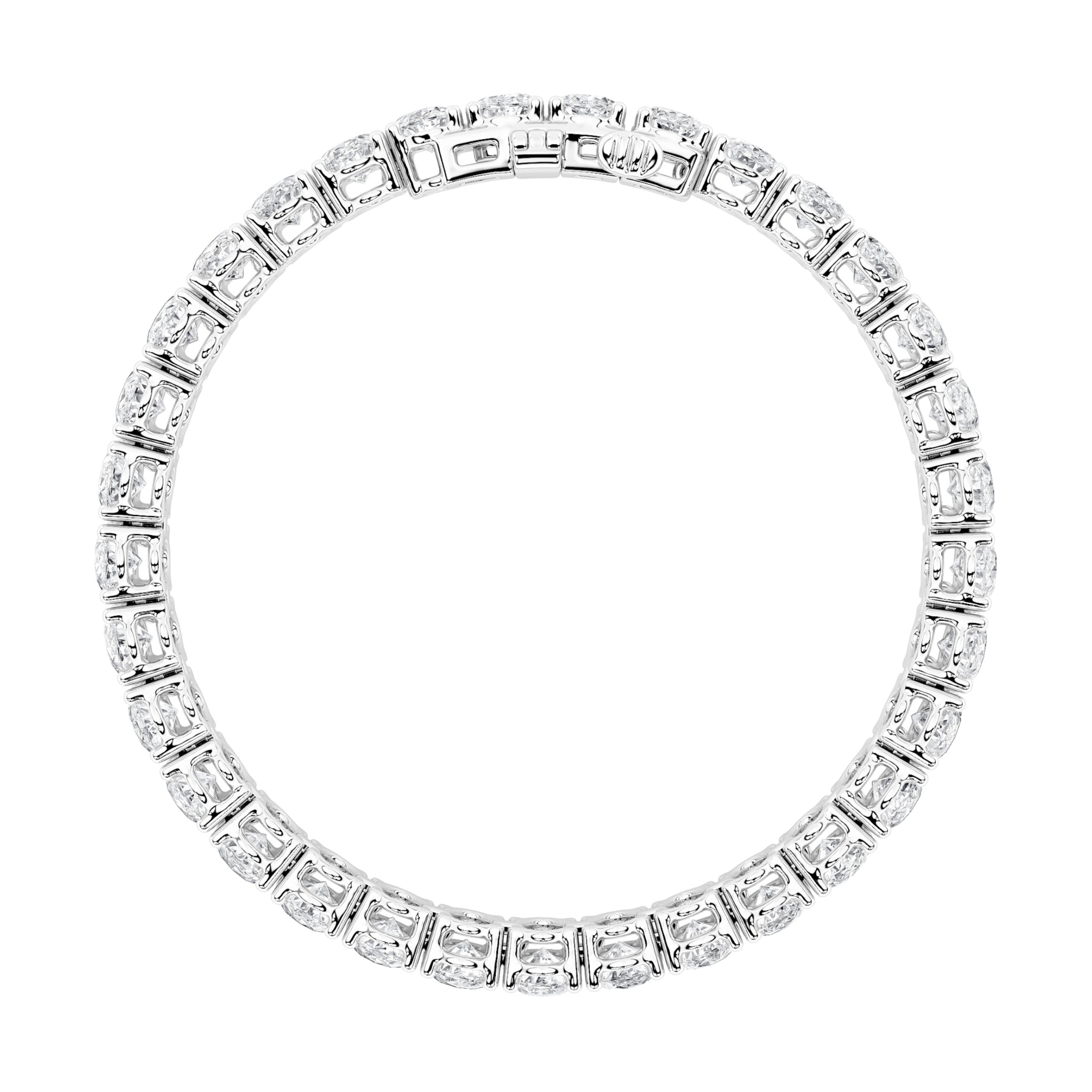Oval Shaped Lab Grown Diamond East West Line Bracelet in 14K Gold