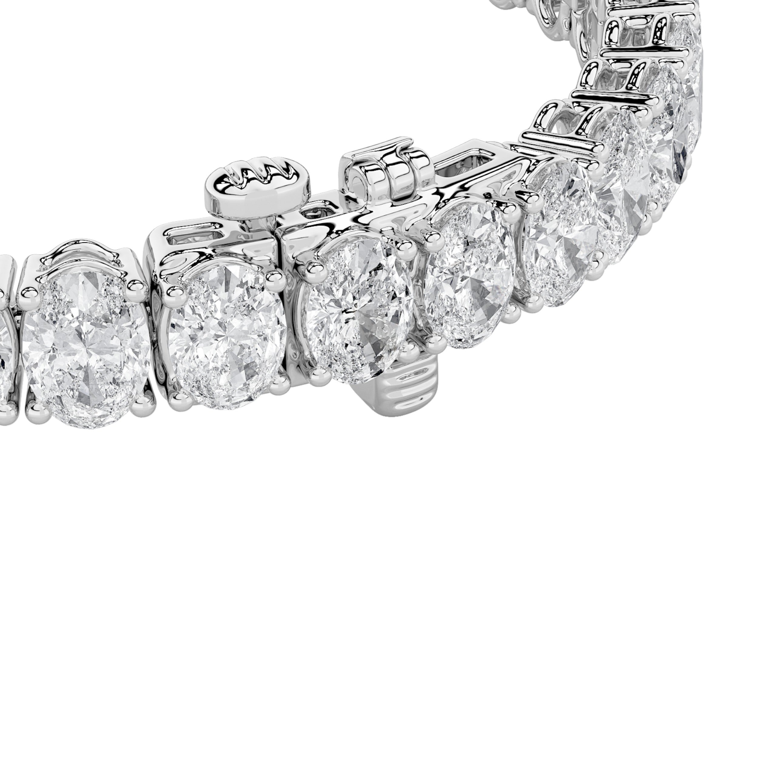 Oval Shaped Lab Grown Diamond East West Line Bracelet in 14K Gold