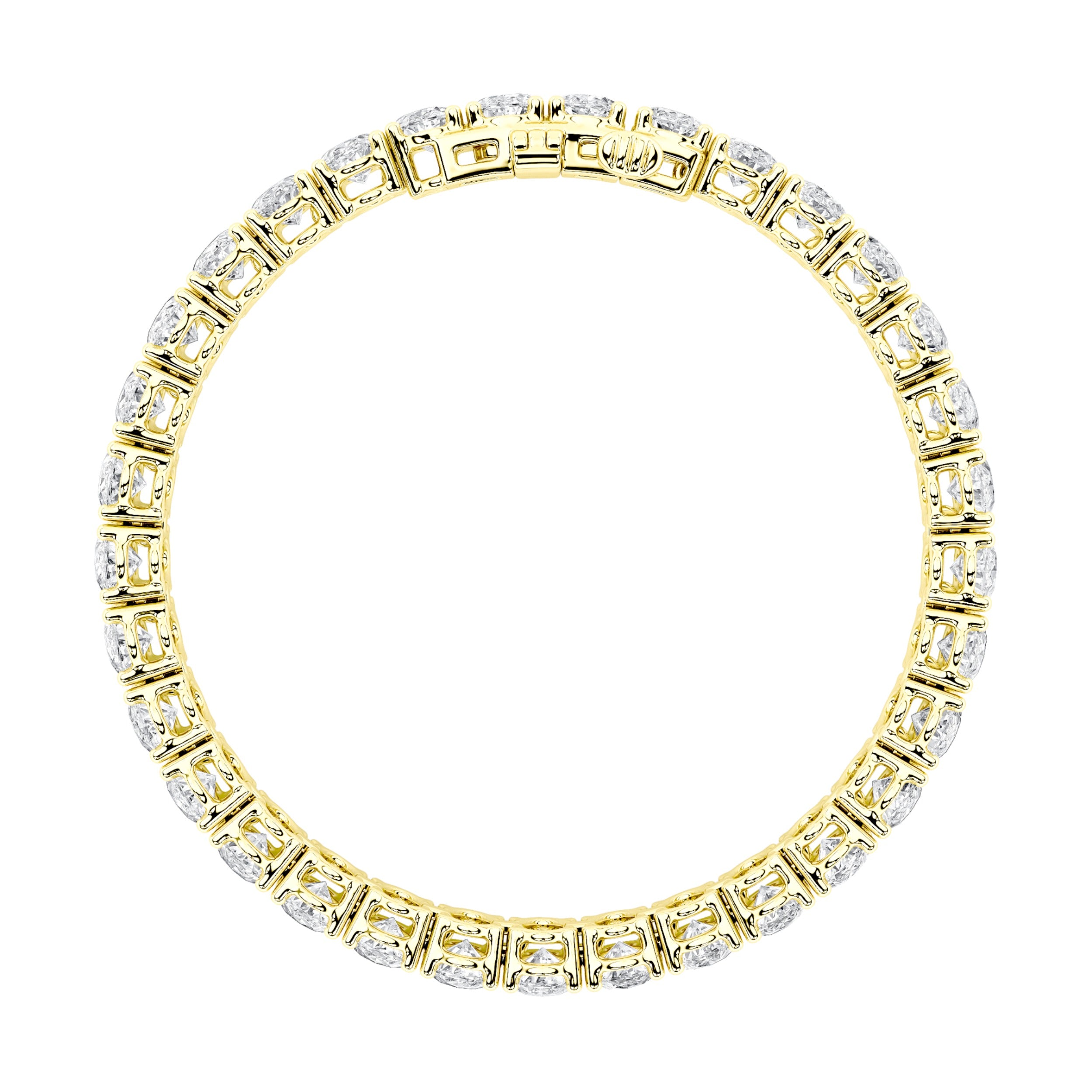 Oval Shaped Lab Grown Diamond East West Line Bracelet in 14K Gold