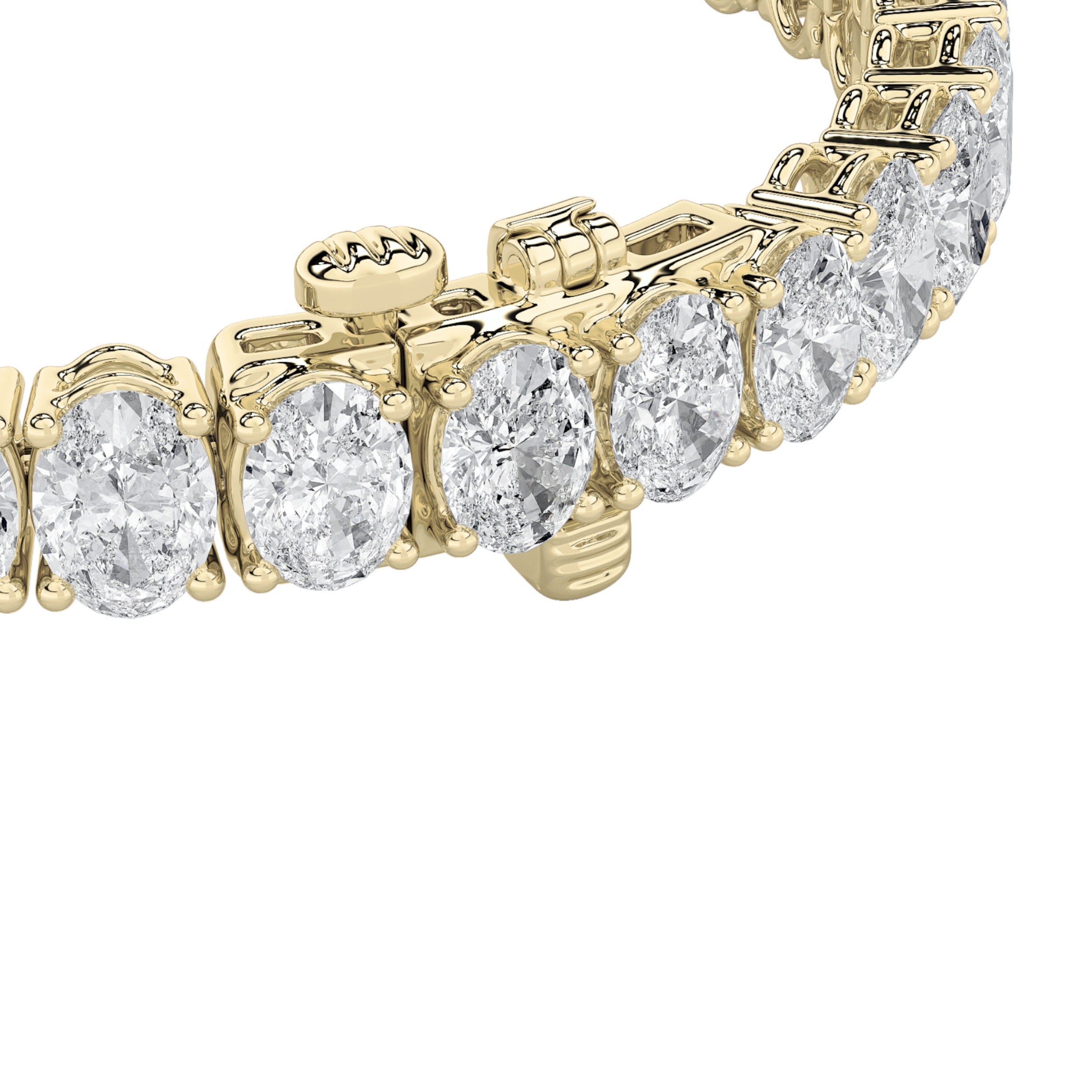 Oval Shaped Lab Grown Diamond East West Line Bracelet in 14K Gold