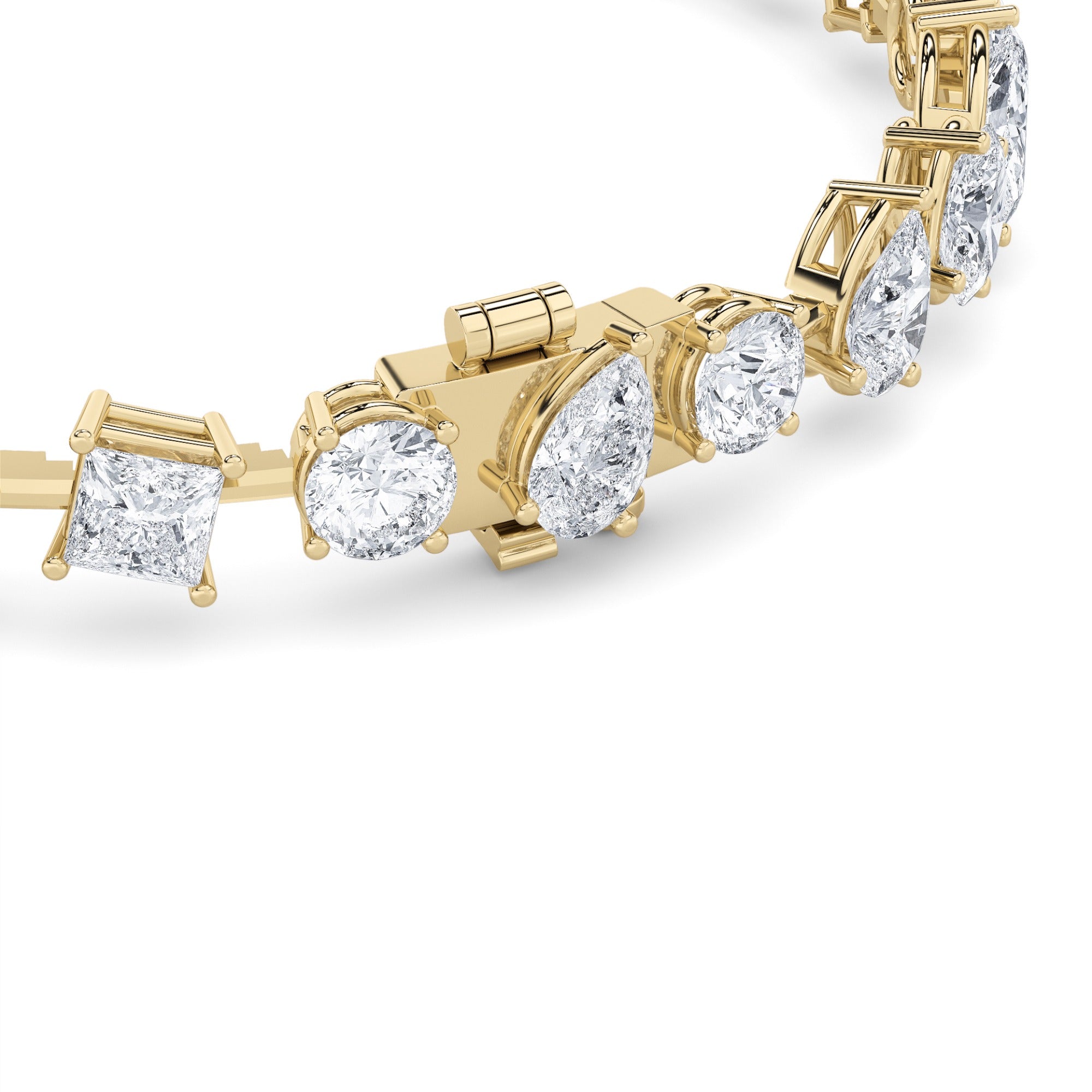 10.5Cttw Mix Shaped Lab Grown Diamond (F/VS) North South Bracelet in 14K Gold
