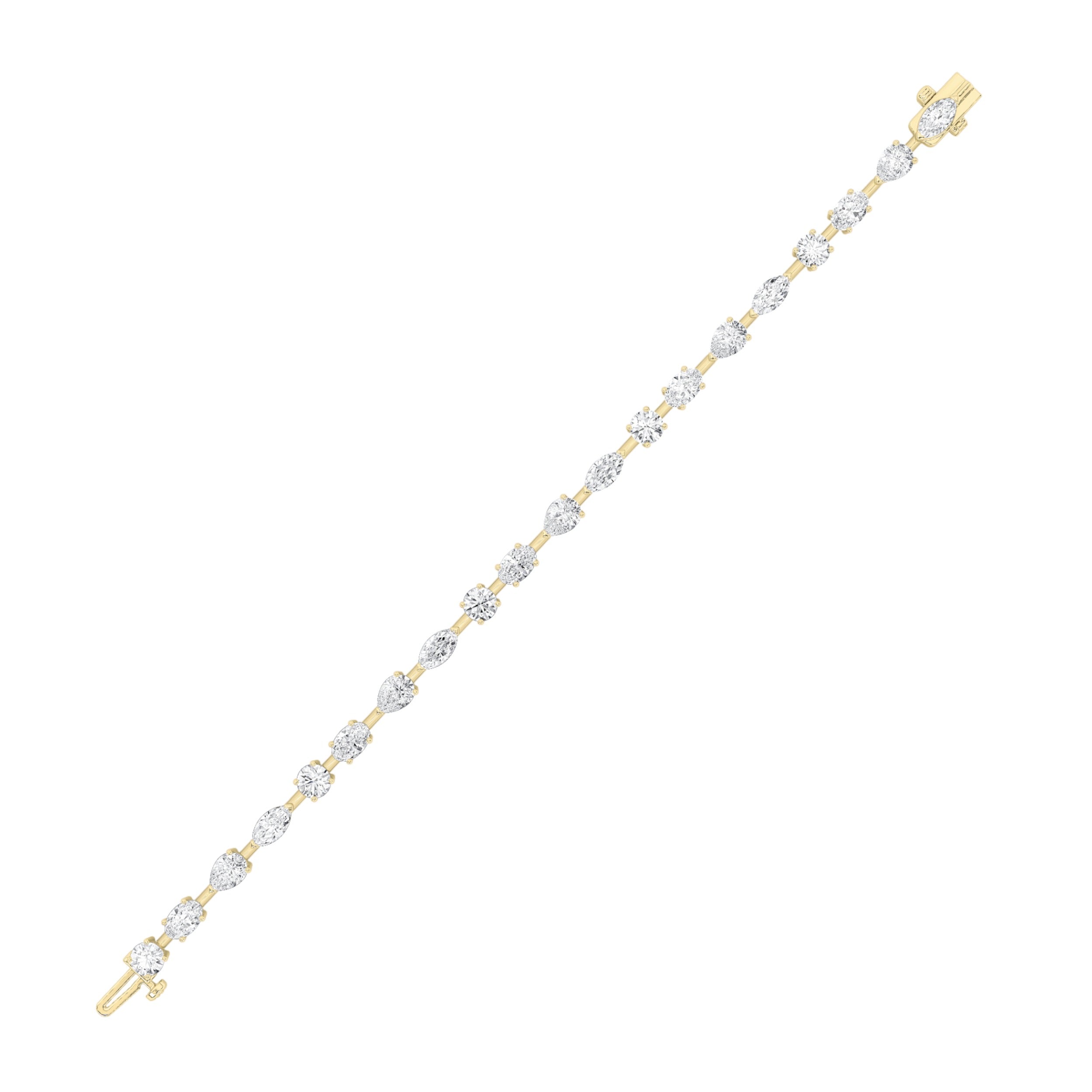 Mix Shaped Lab Grown Diamond (F/VS) Bracelet in 14K Gold