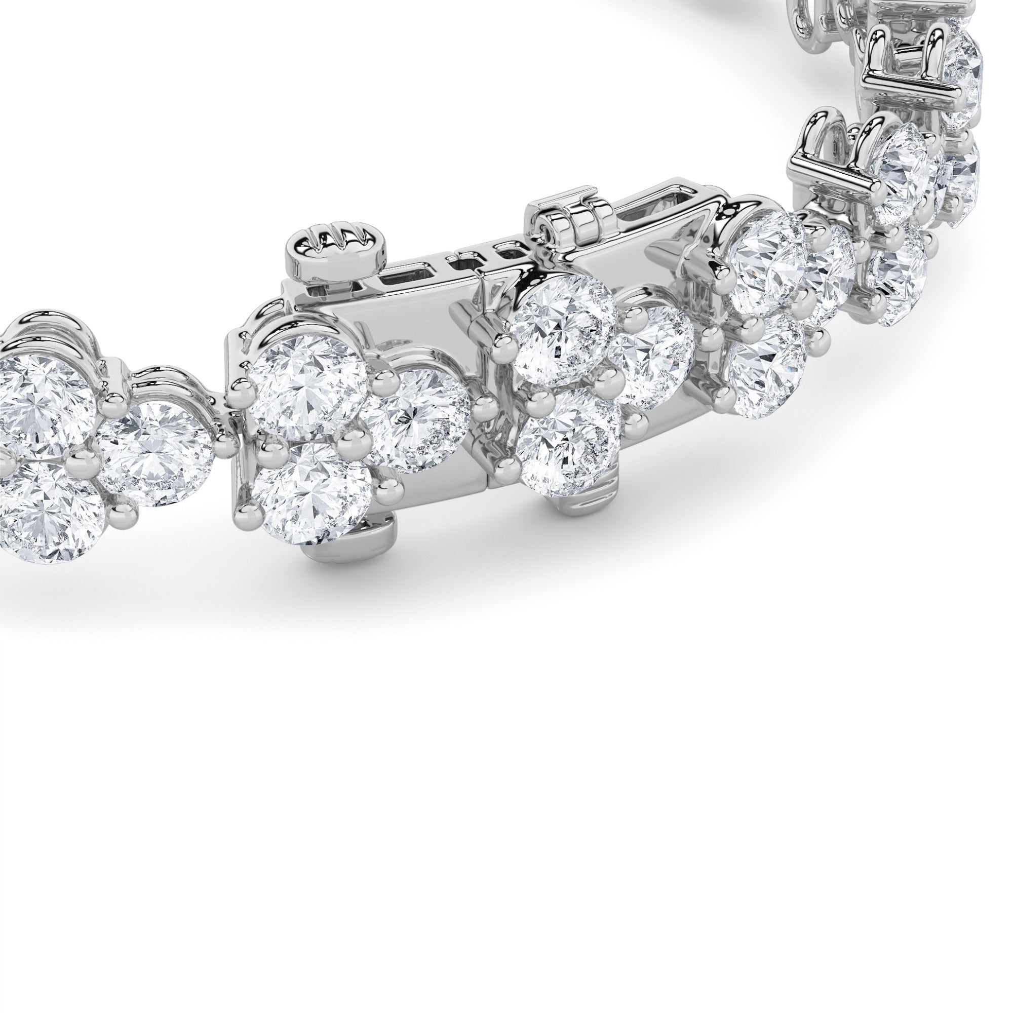 13Cttw Round Shaped Lab Grown Diamond (F/VS) Cluster Bracelet in 14K Gold