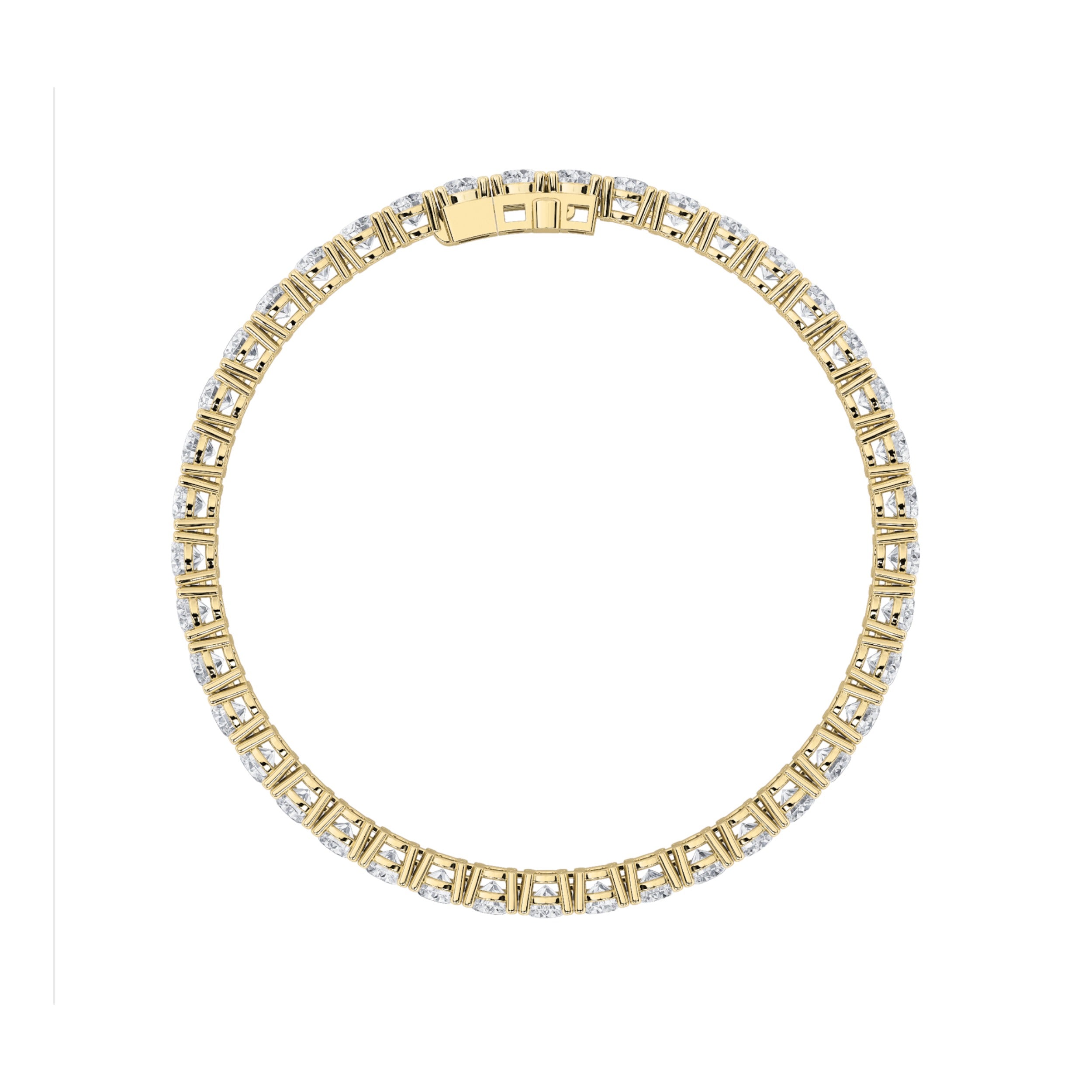 Round Shaped Lab Grown Diamond Tennis Bracelet in 14K Gold (F/VS)