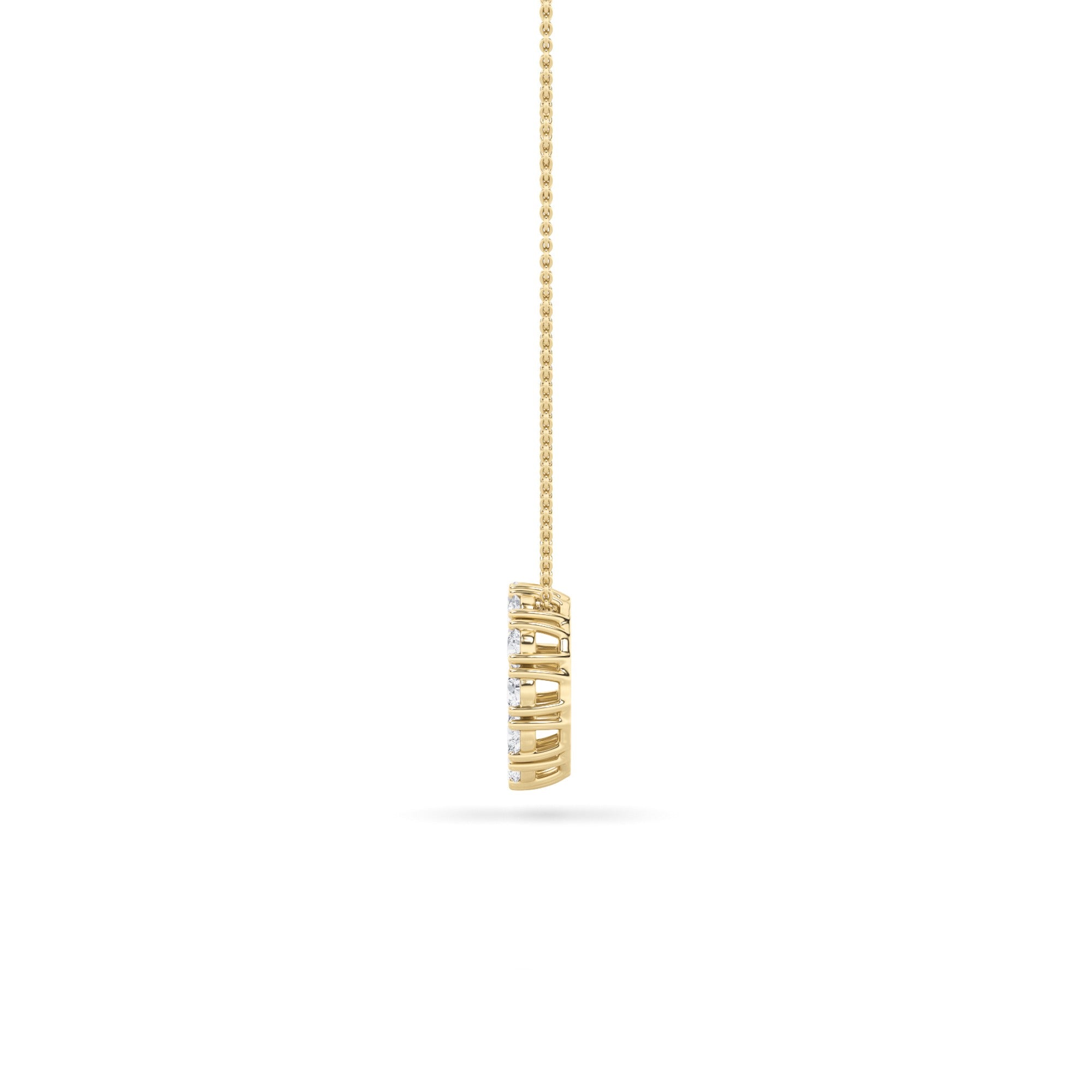 2.0 Ct Round (F/VS) Lab Grown Diamond Prong 14K Yellow Gold Fancy Open Circle Pendant Necklace