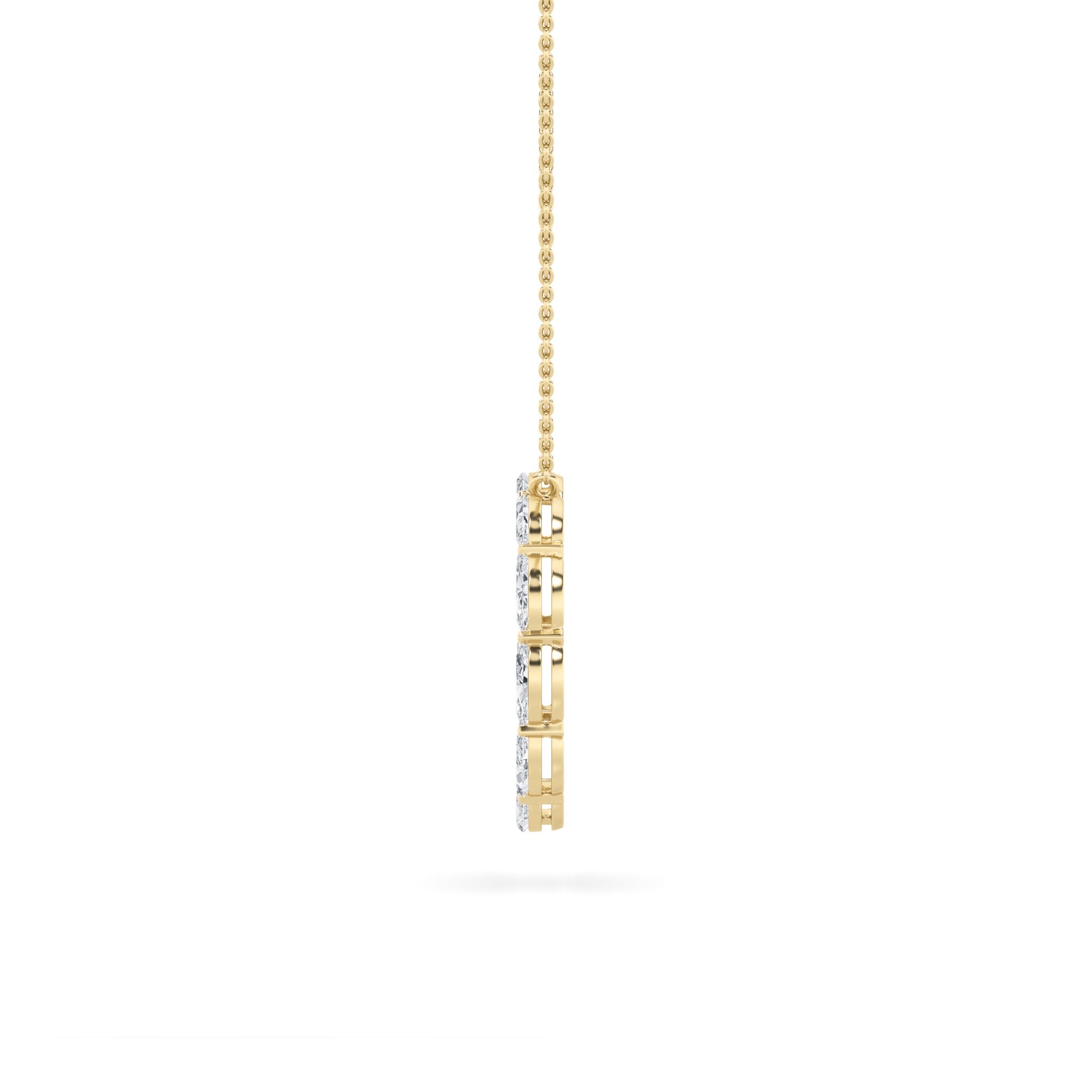 2.25 Ct Marquise (F/VS) Lab Grown Diamond Prong 14K Yellow Gold Fancy Open Circle Pendant Necklace