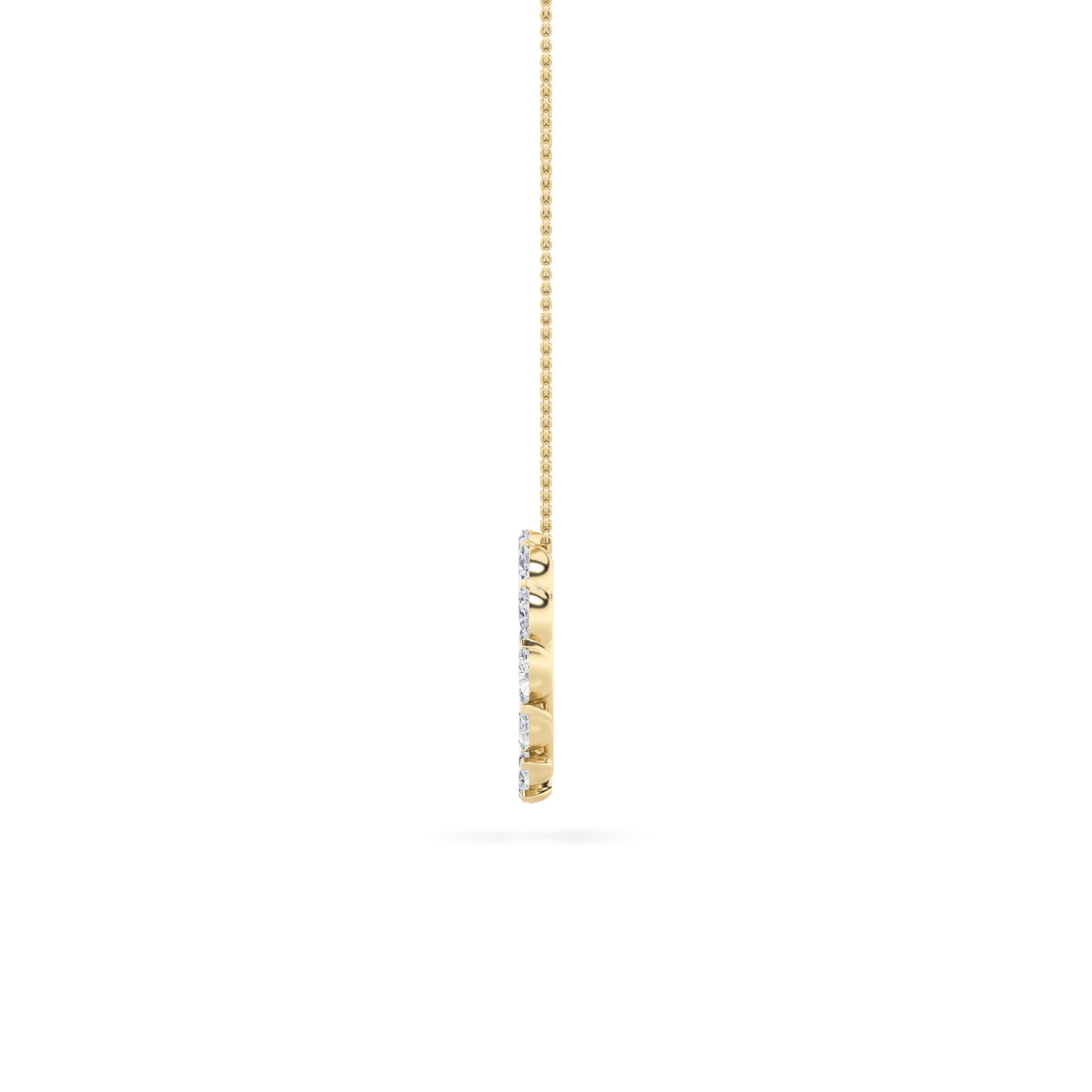 2.0 Ct Marquise (F/VS) Lab Grown Diamond Prong 14K Yellow Gold Fancy Open Circle Pendant Necklace