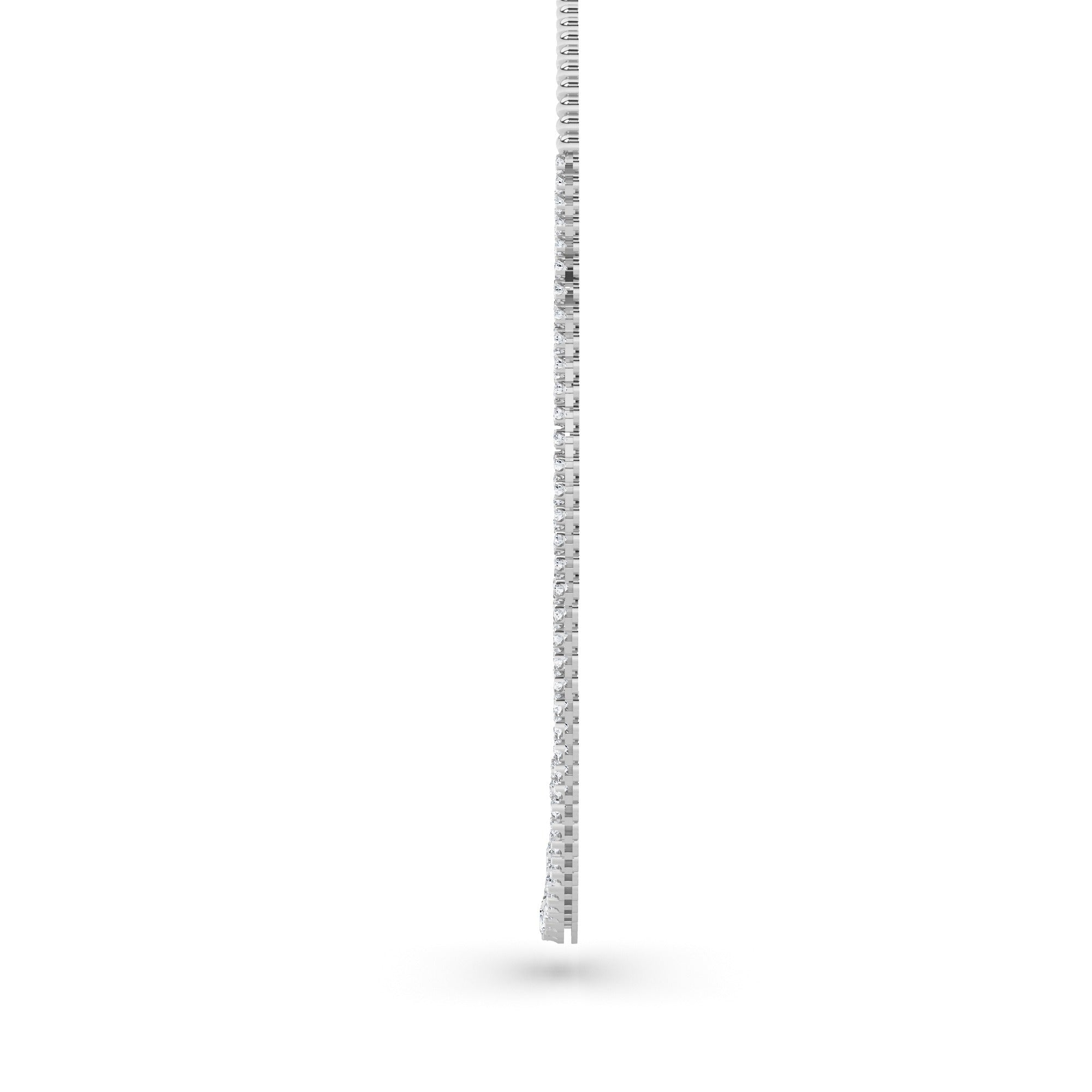 7 Ct Round (F/VS) Lab Grown Diamond Prong 14K White Gold Graduating Half Riviera Tennis Necklace