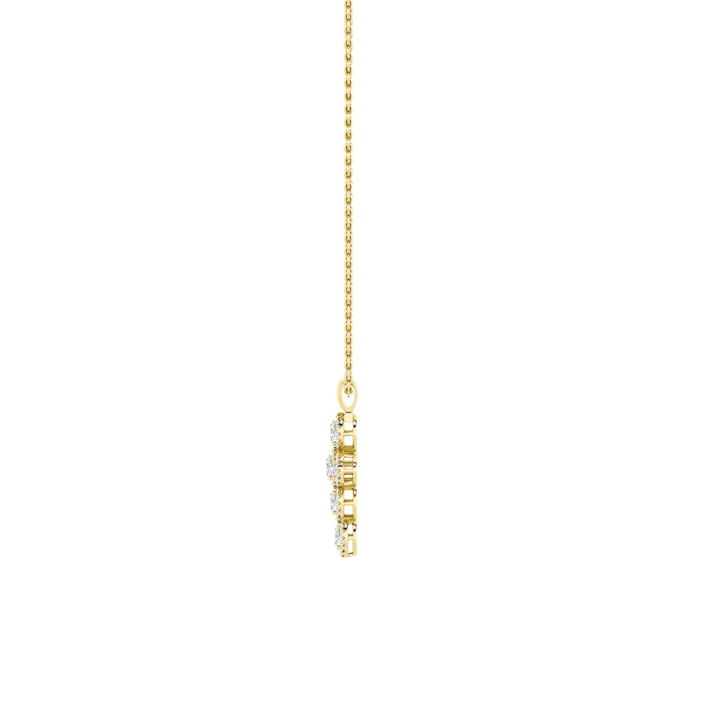 20.0 Ct Multi-Shape (F/VS) Lab Grown Diamond Prong 14K Yellow Gold Classic Eternity Tennis Necklace