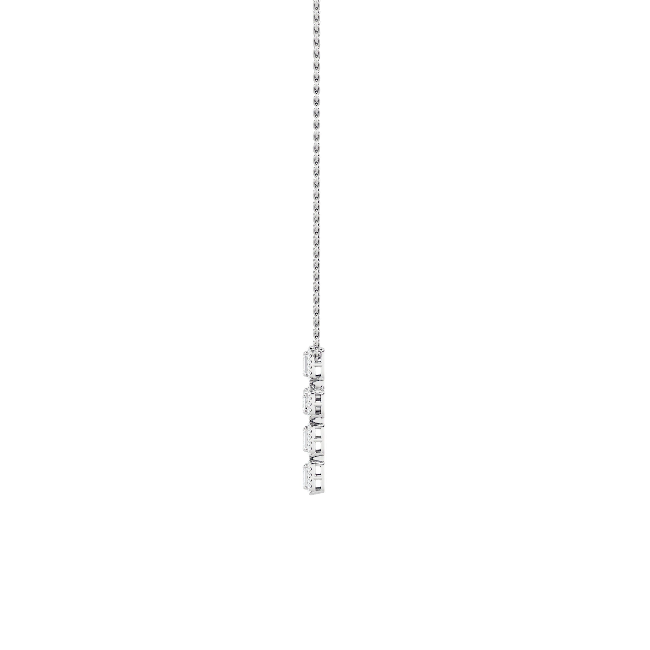 3.0 Ct Emerald (F/VS) Lab Grown Diamond Prong 14K White Gold Fancy Halo Cross Pendant Necklace