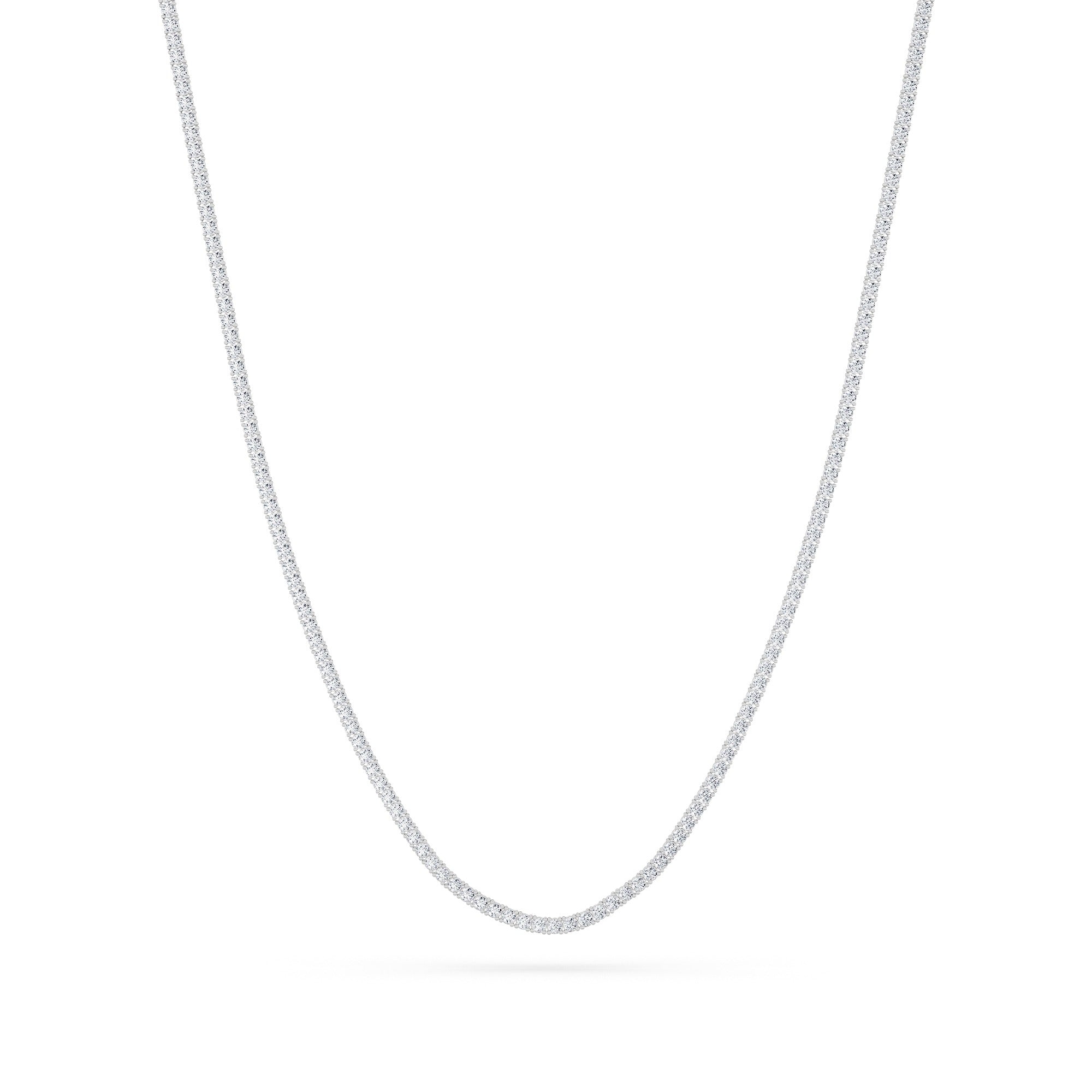 10 Ct Round (F/VS) Lab Grown Diamond Prong 14K White Gold Classic Eternity Tennis Necklace