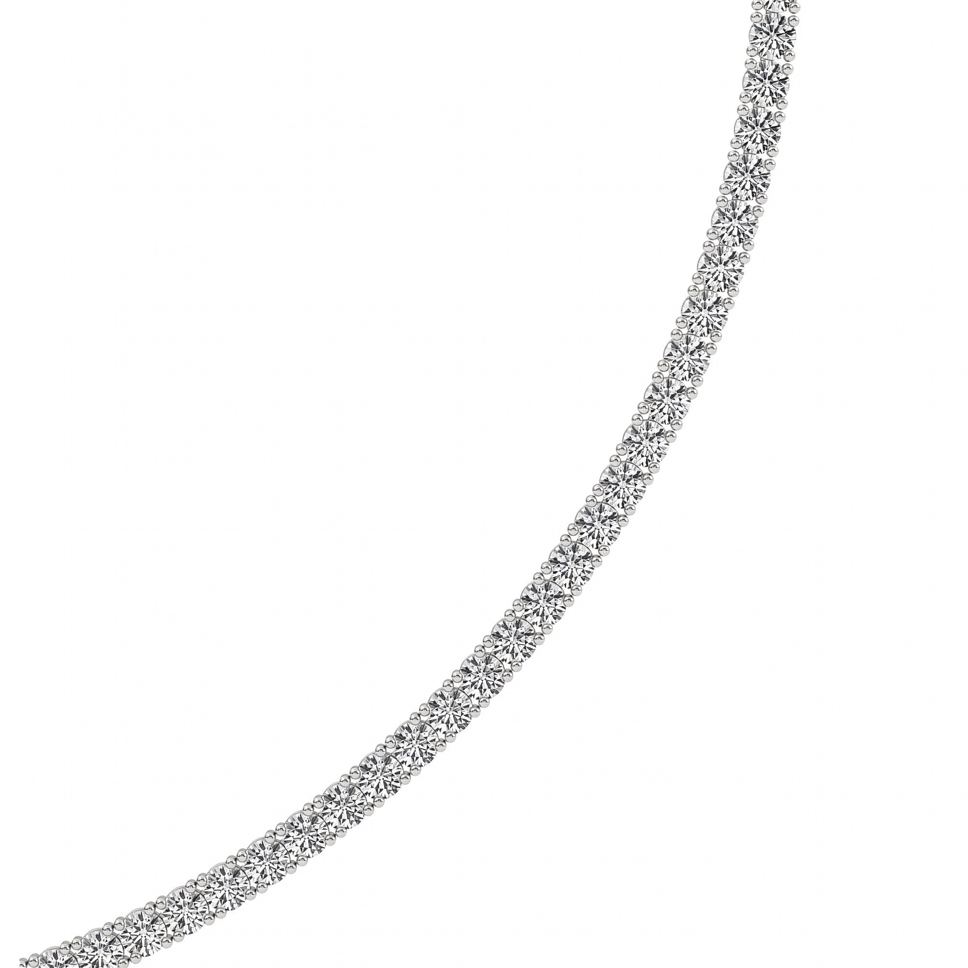 10 Ct Round (F/VS) Lab Grown Diamond Prong 14K White Gold Classic Eternity Tennis Necklace