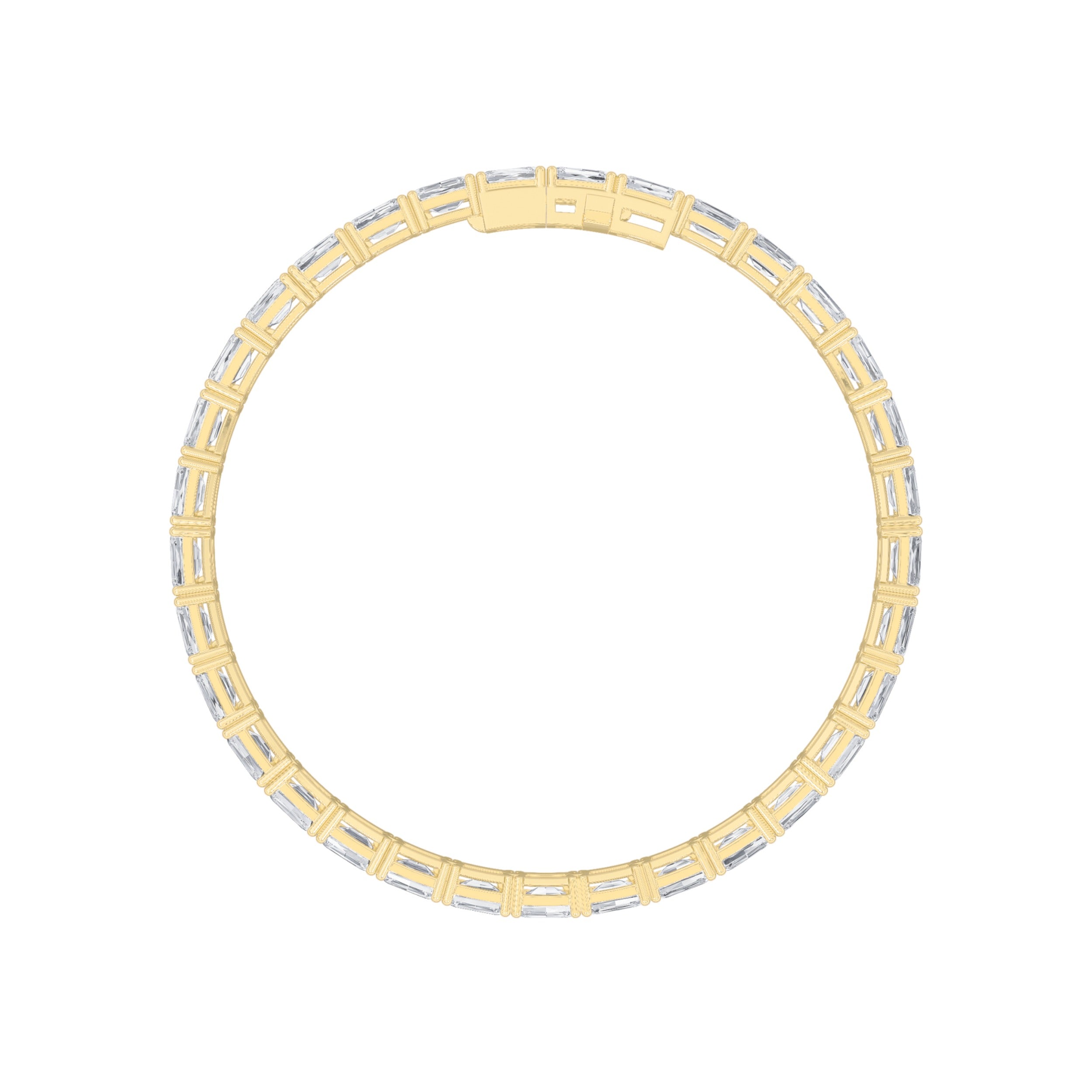 Emerald Shaped Lab Grown Diamond East & West Bracelet in 14K Gold (F/VS)