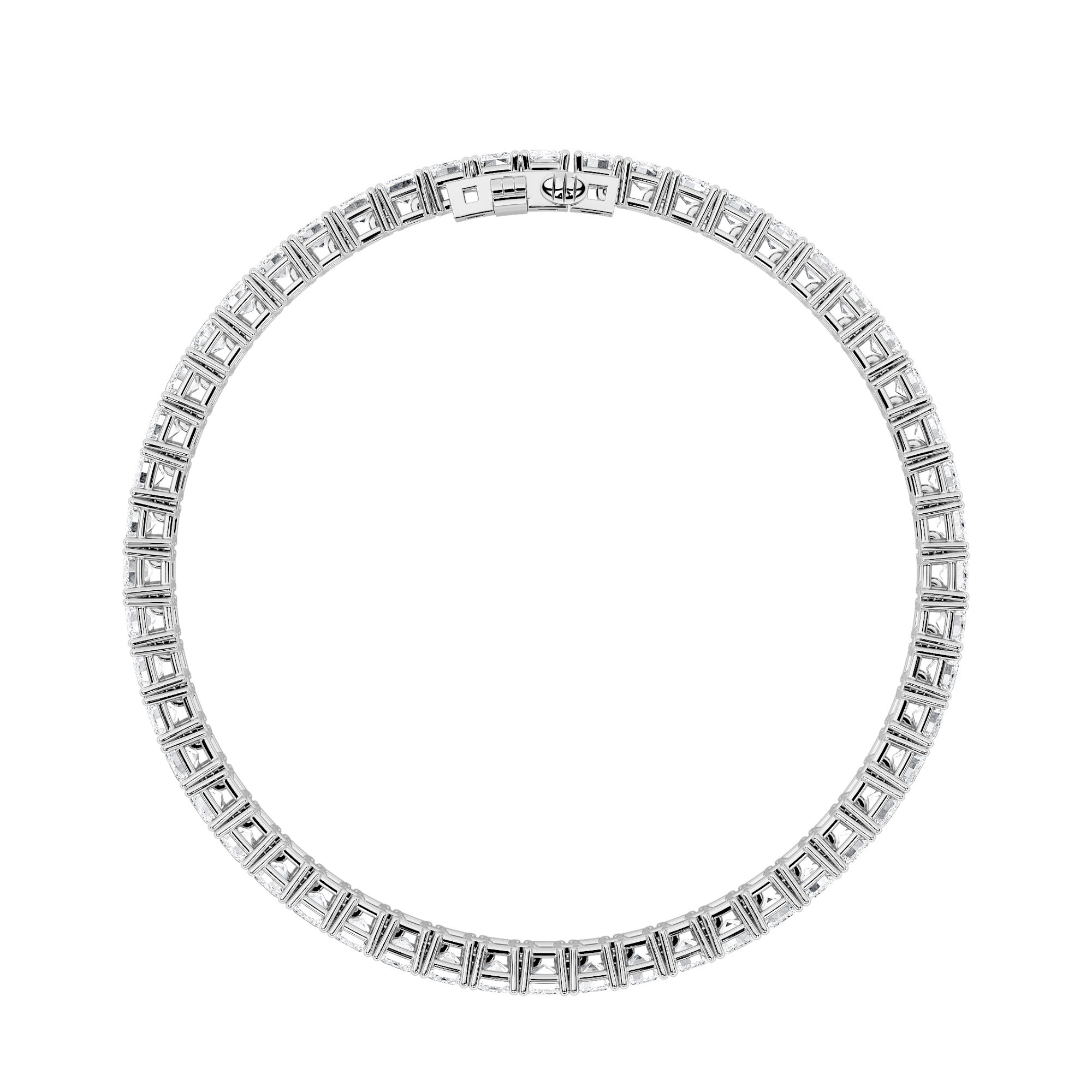 Emerald Shaped Lab Diamond (F/VS) Bracelet in 14K Gold