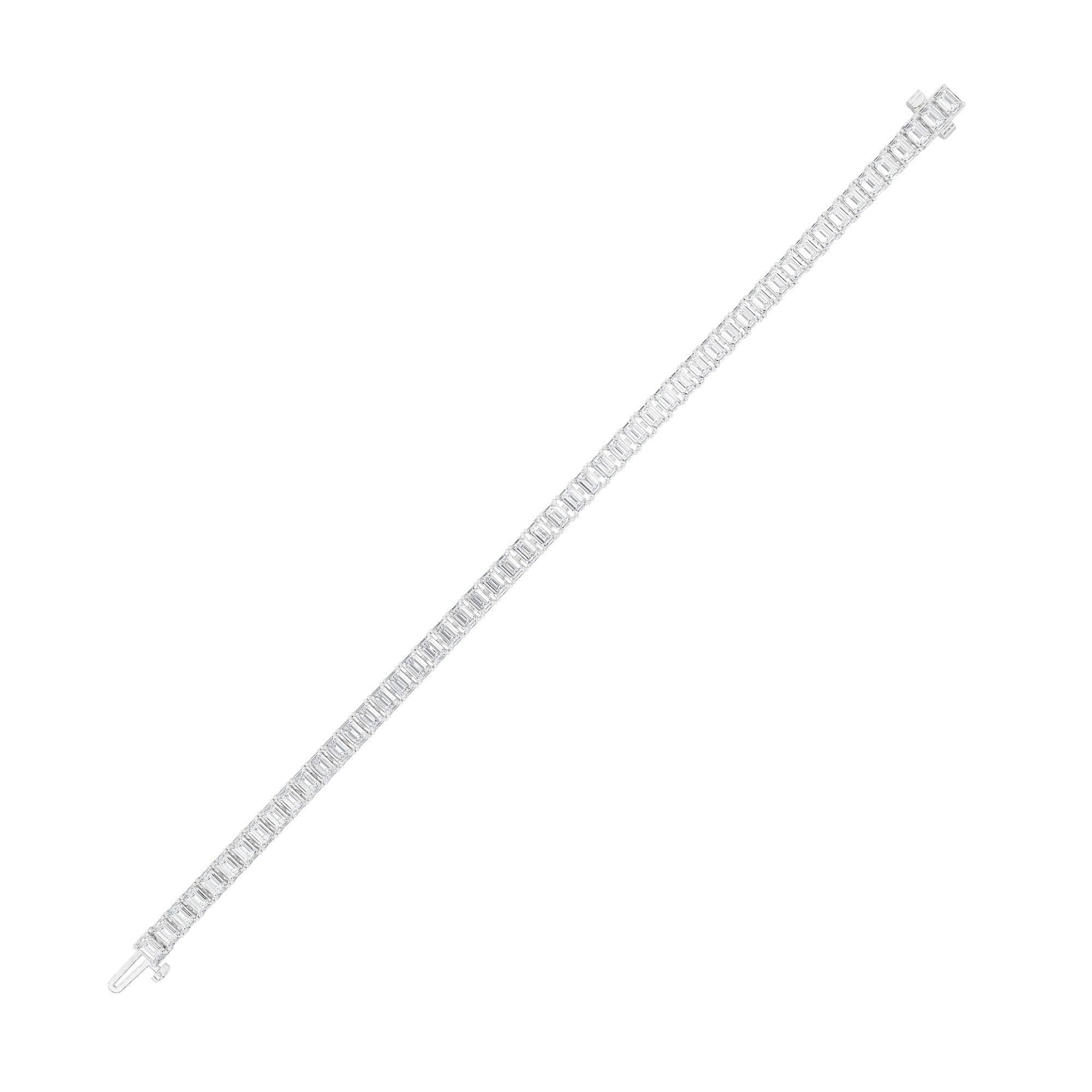 Emerald Shaped Lab Diamond (F/VS) Bracelet in 14K Gold