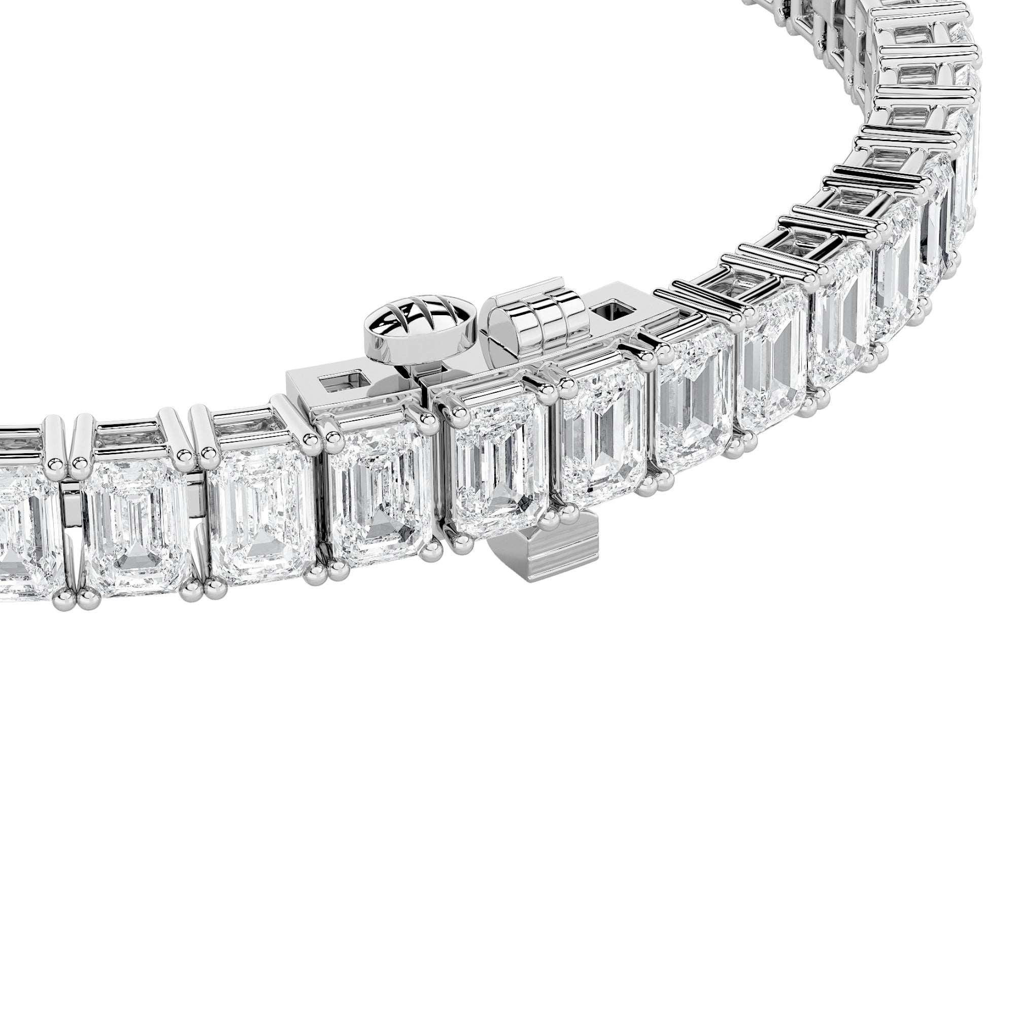 Emerald Shaped Lab Diamond (F/VS) Bracelet in 14K Gold