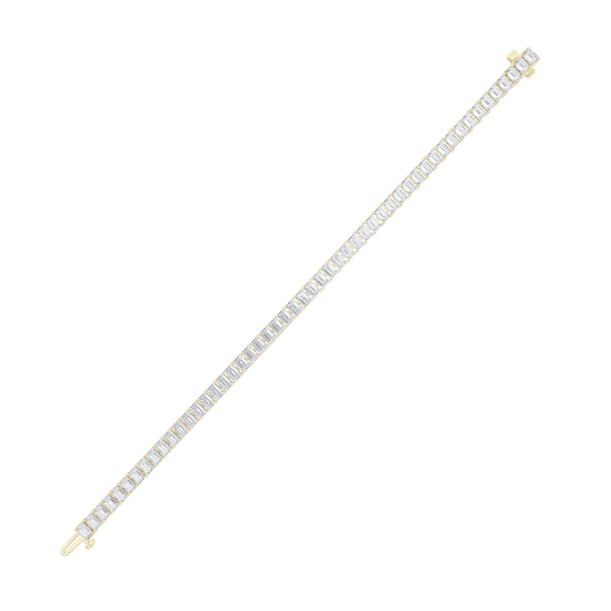 Emerald Shaped Lab Grown Diamond (F/VS) Bracelet in 14K Gold