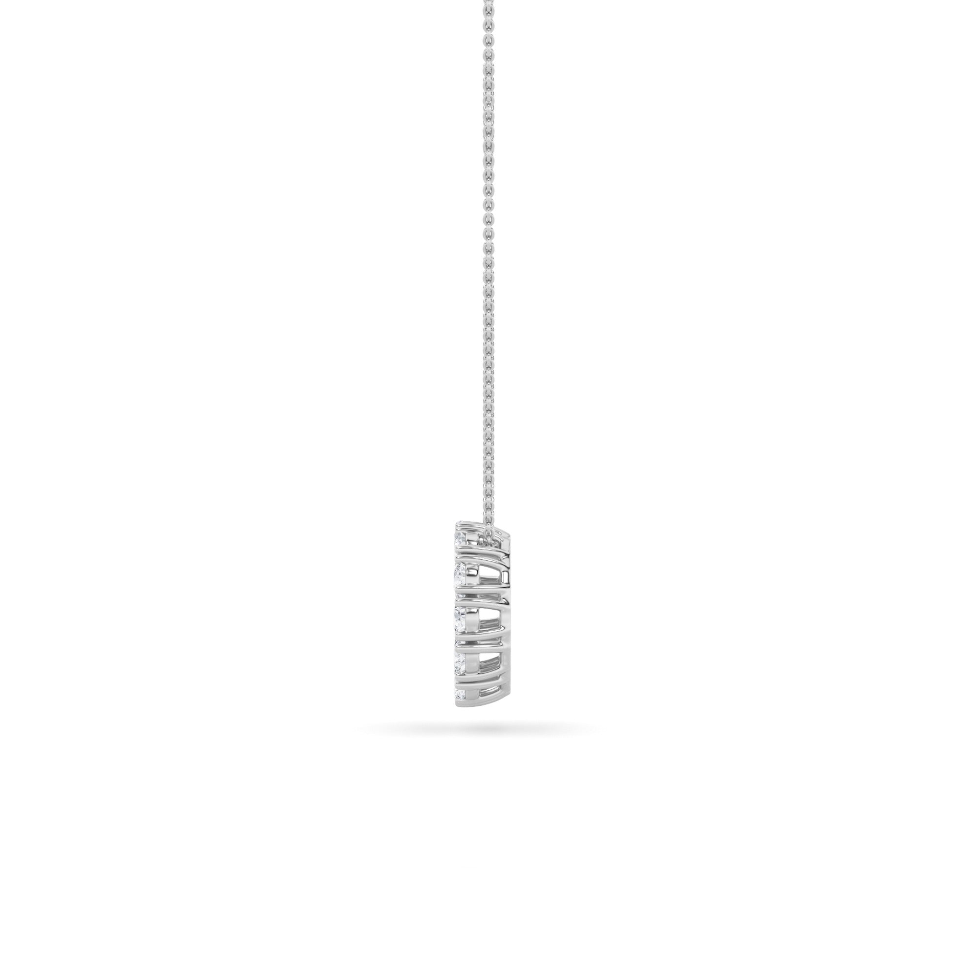 2.0 Ct Round (F/VS) Lab Grown Diamond Prong 14K White Gold Fancy Open Circle Pendant Necklace