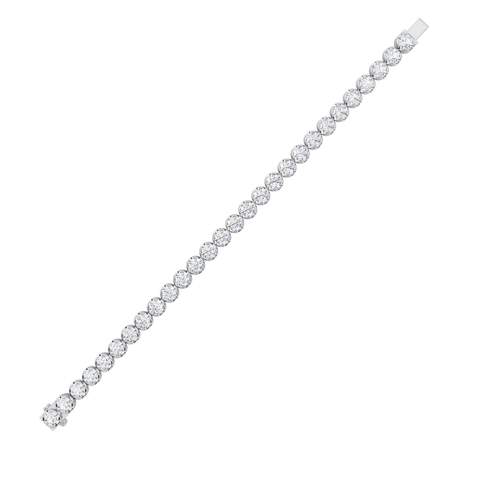 Round Shaped Lab Grown Diamond (F/VS) Bracelet in 14K Gold