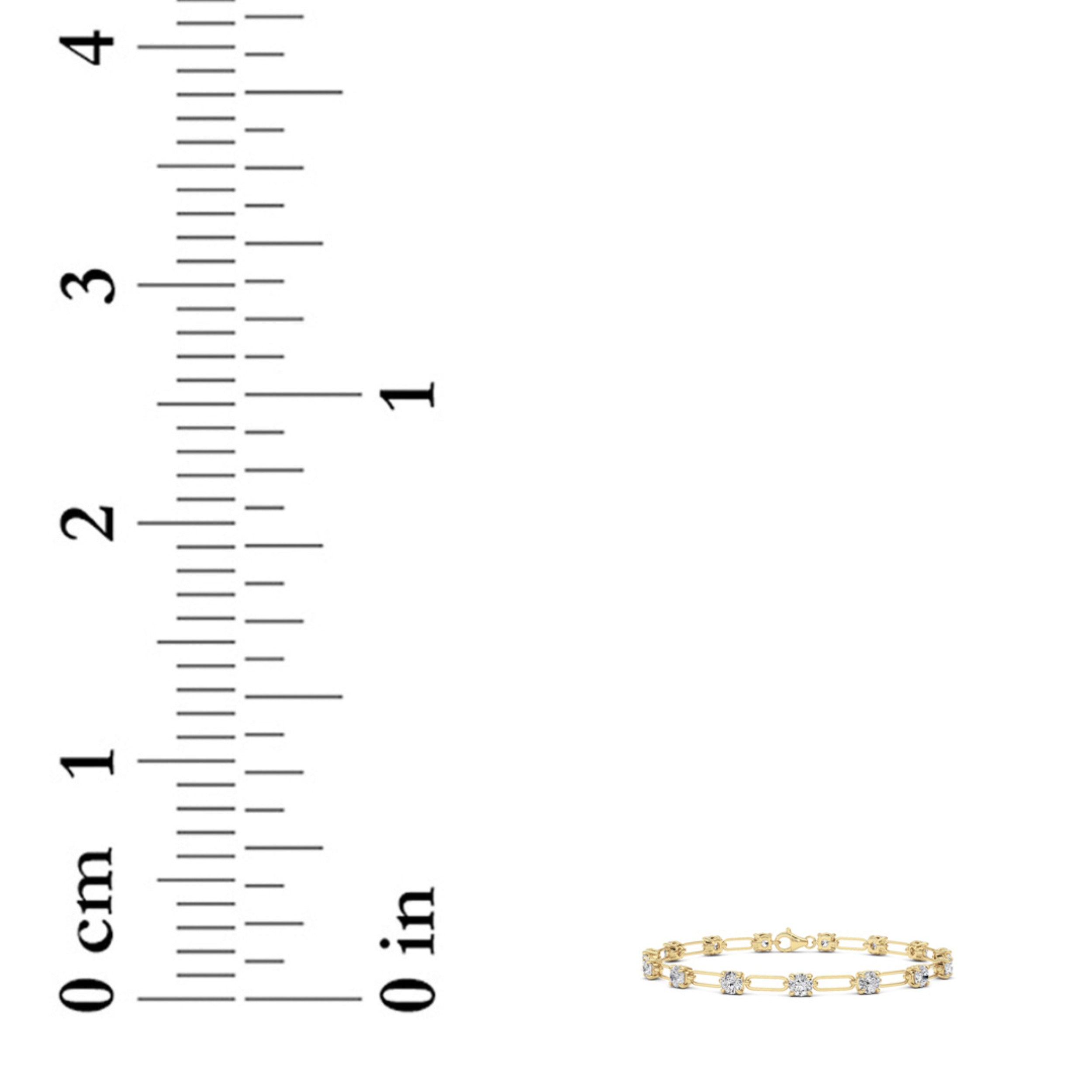 3Cttw Round Shaped Lab Grown Diamond (F/VS) Station Bracelet in 14K Gold