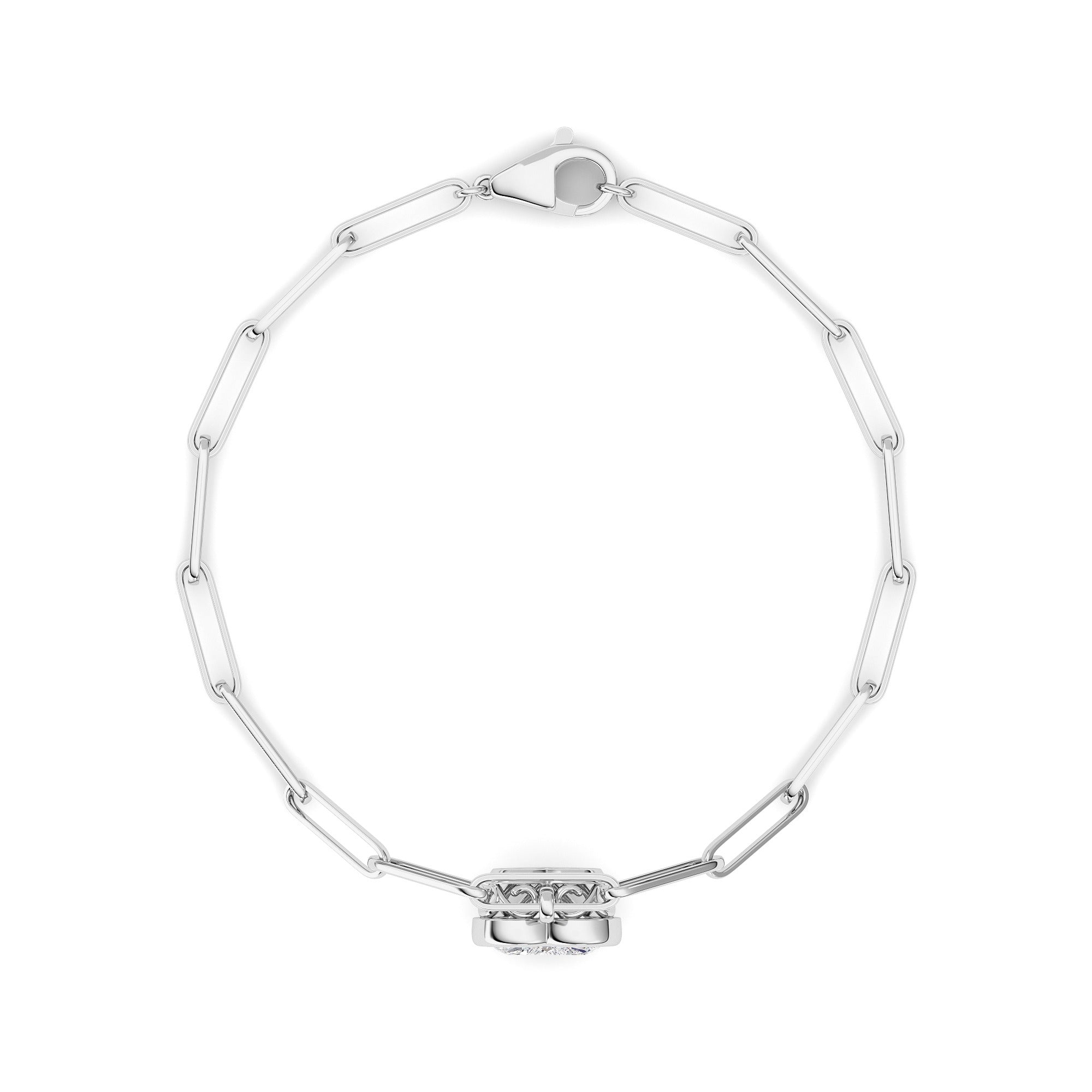 3Cttw Heart Lab Grown Diamond (F/VS ) Bezel Set Bracelet in 14K Gold
