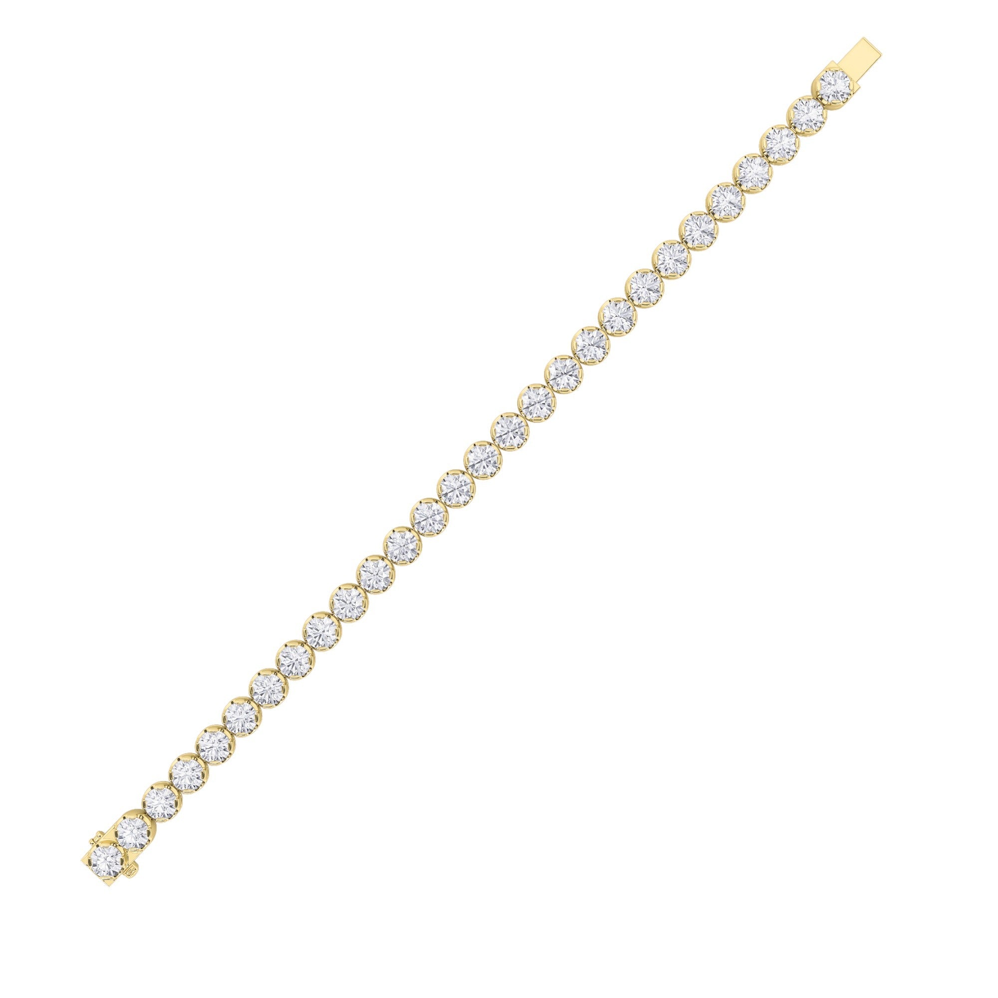 Round Shaped Lab Grown Diamond (F/VS) Bracelet in 14K Gold