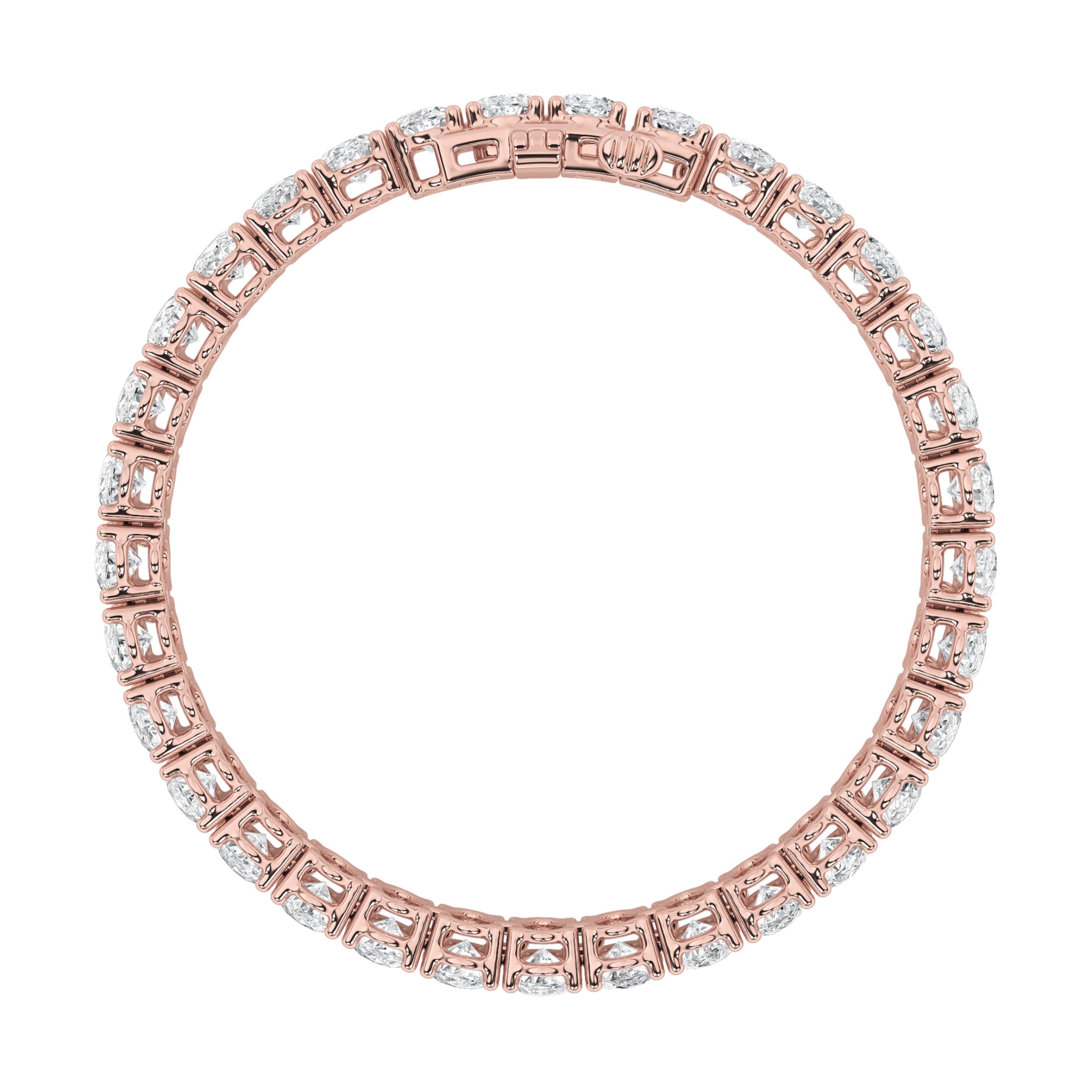 Oval Shaped Lab Diamond East West Line Bracelet in 14K Gold