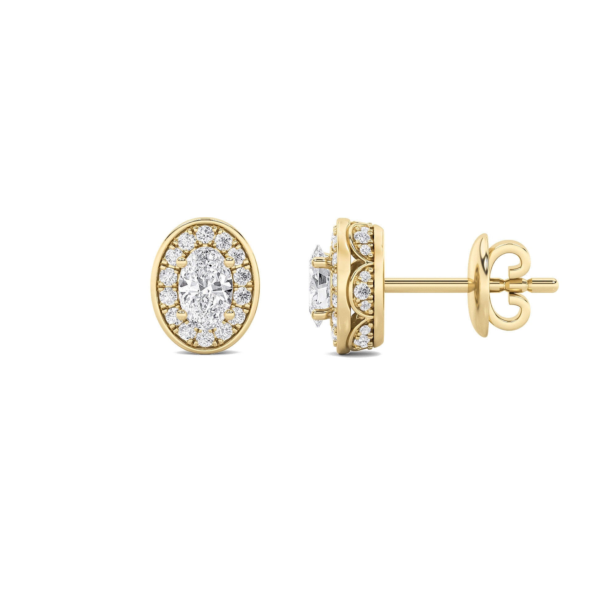 Lab Grown Diamond Oval Stud Earrings
