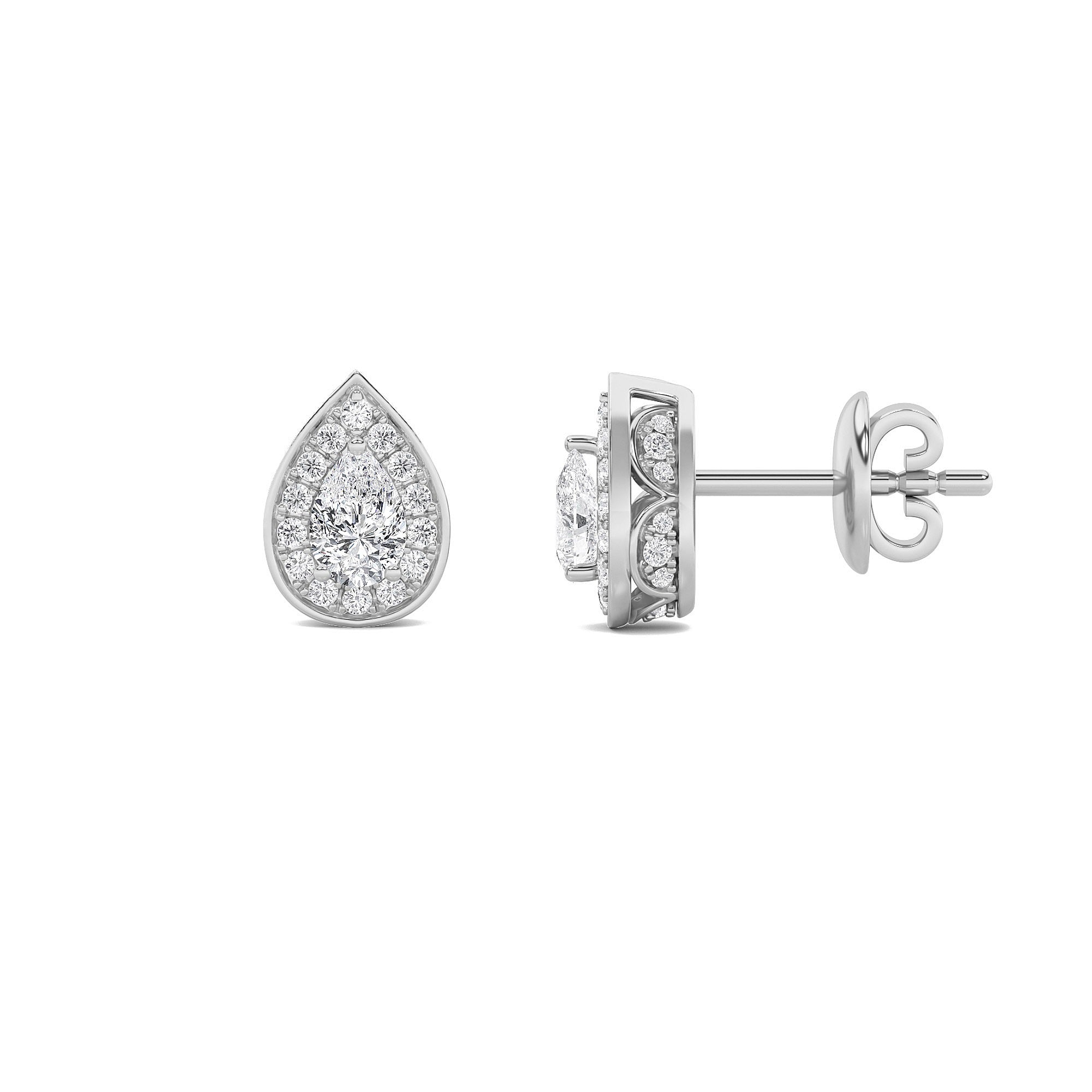 Lab Grown Diamond Halo Stud Earrings